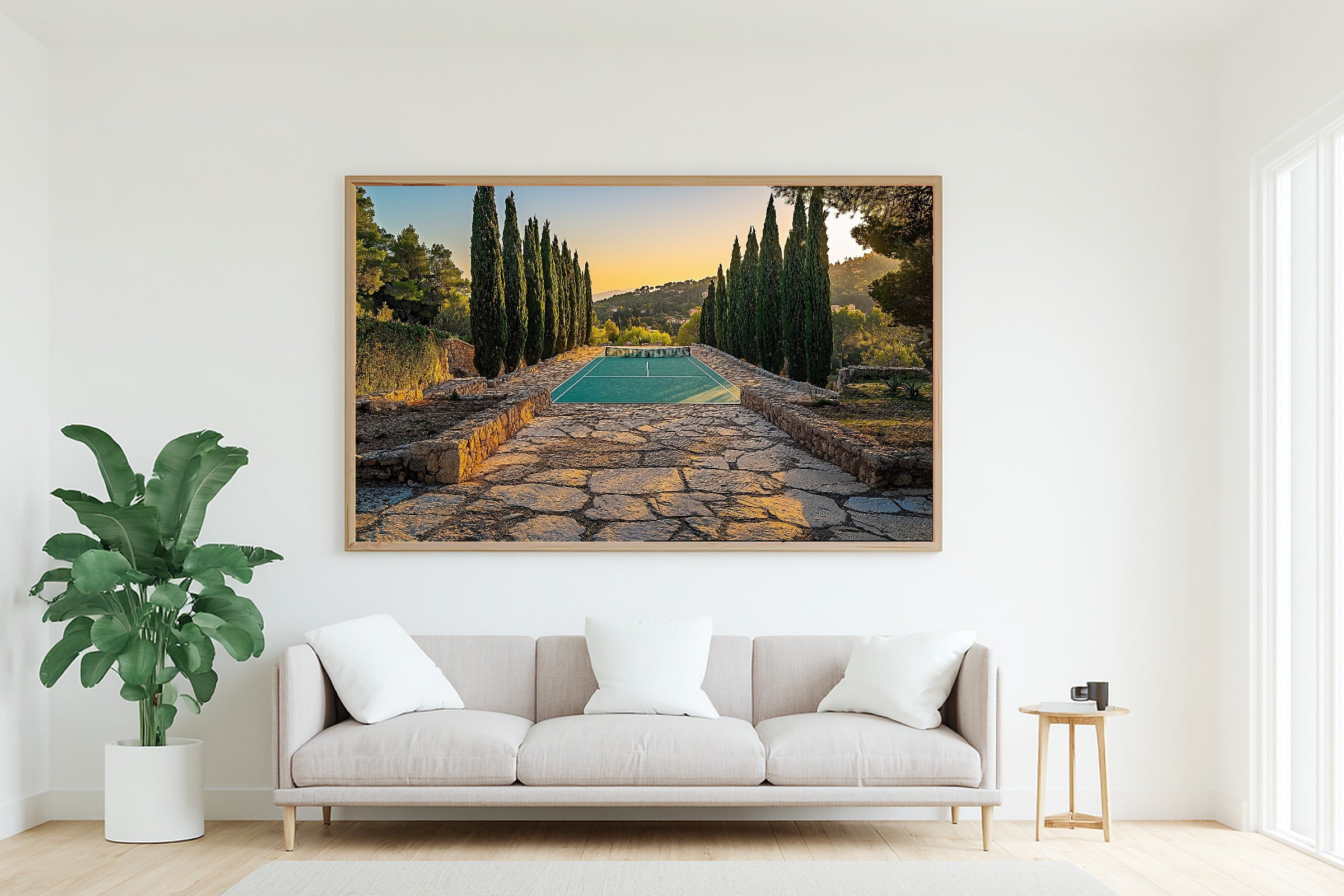 Paddle Tennis Club Mediterranean Warm Gallery Wall Art — Dreamy Print for the Living Room — paddle-tennis-club-mediterranean-living-room-wall-art.jpg