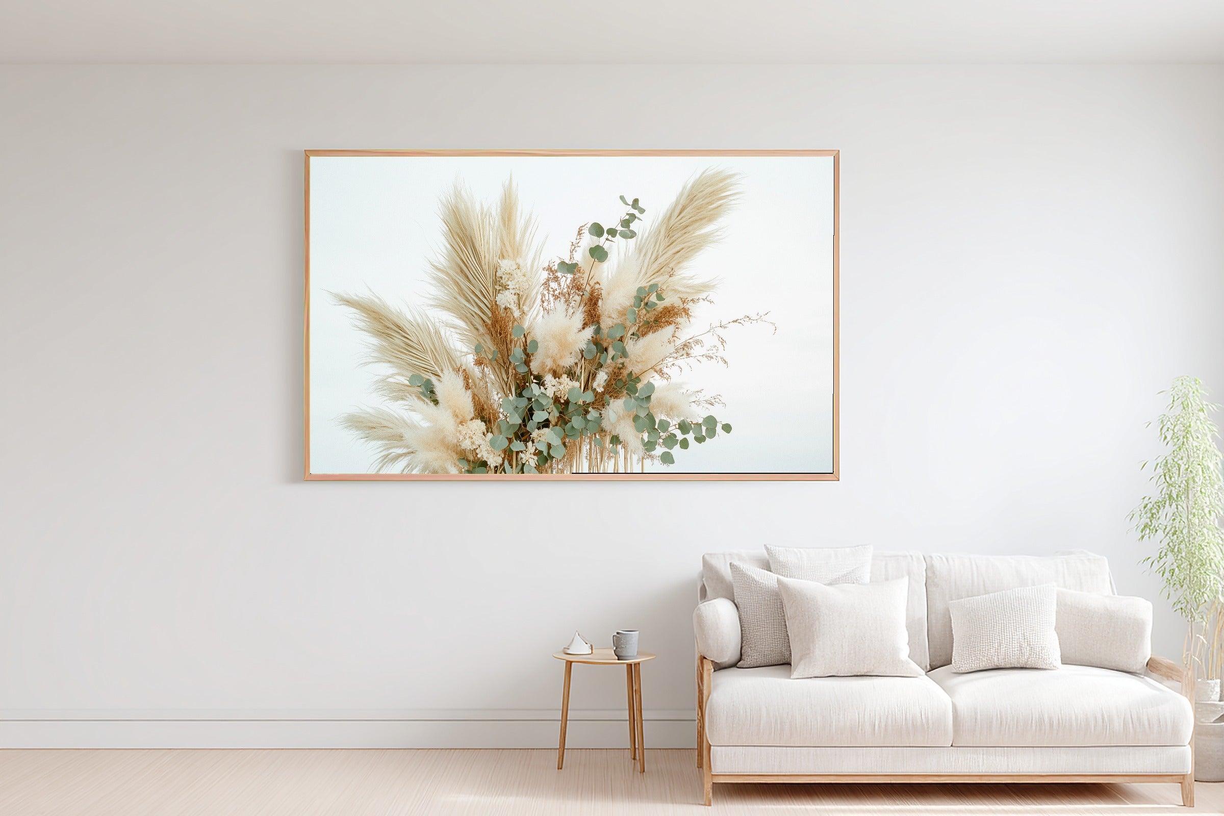 Pampas Grass Arch Cream Canvas Print, Cozy Studio Decor, Home Office Wall Decor, Move-In Gift Idea — pampas-grass-arch-cream-bedroom-wall-art.jpg