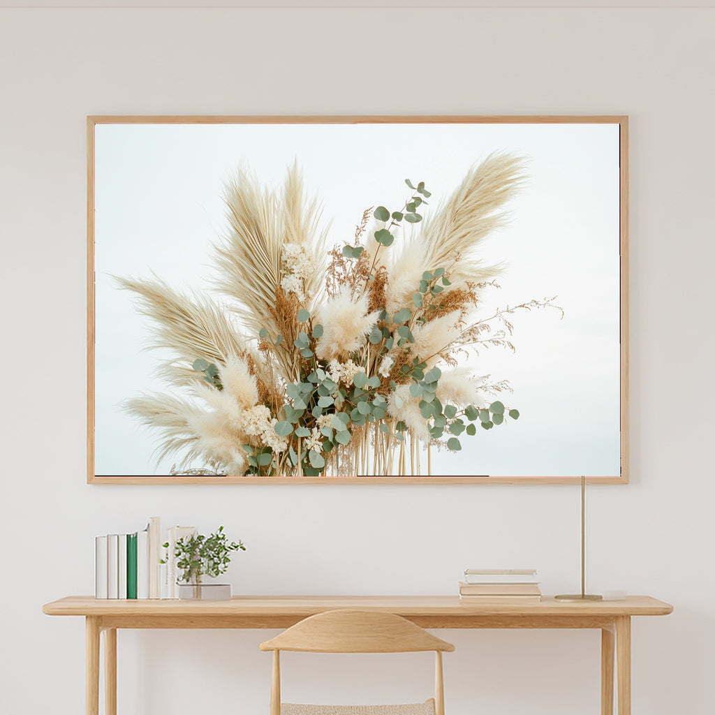Pampas Grass Arch Cream Canvas Print, Cozy Studio Decor, Home Office Wall Decor, Move-In Gift Idea — pampas-grass-arch-cream-canvas-print.jpg