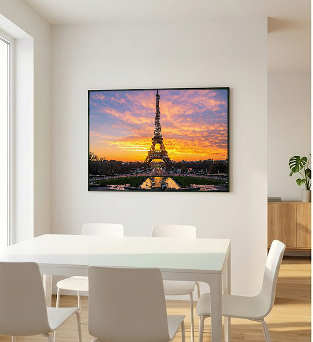 Paris Eiffel Tower Canvas Wall Art | France Cityscape Print, Romantic Decor, European Art, Stretched Canvas — paris-eiffel-tower-bedroom-wall-art.jpg