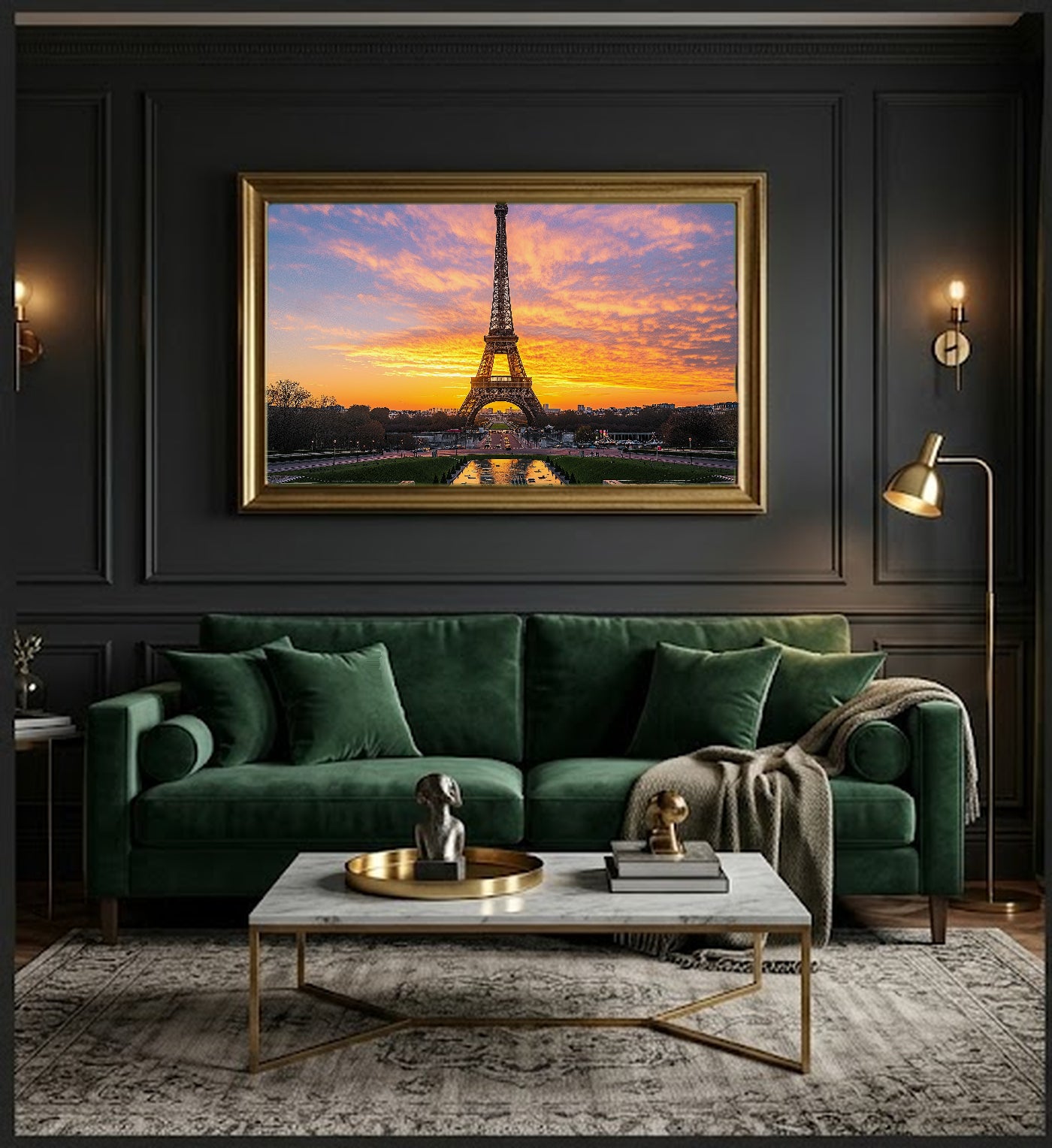 Paris Eiffel Tower Canvas Wall Art | France Cityscape Print, Romantic Decor, European Art, Stretched Canvas — paris-eiffel-tower-office-wall-art.jpg