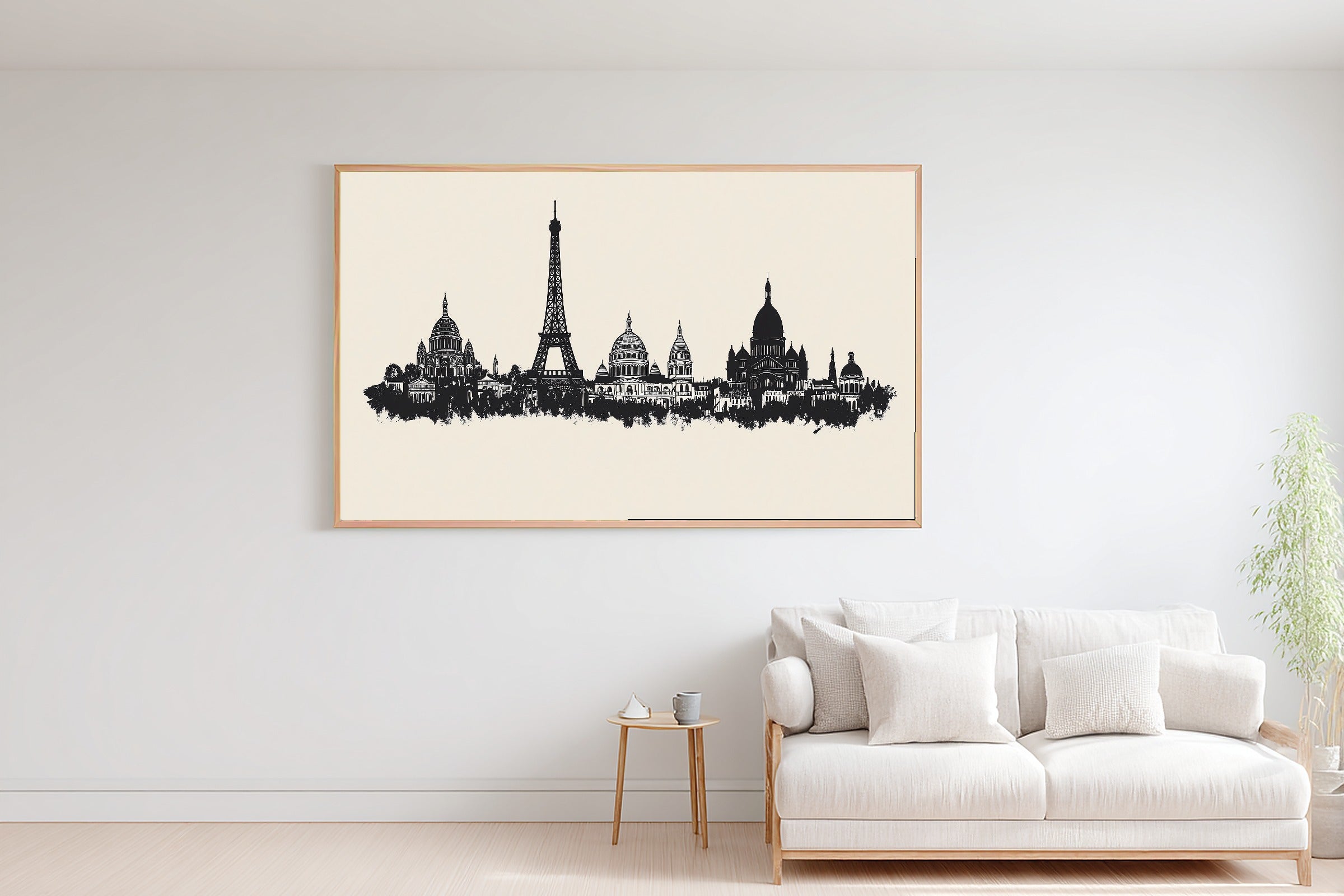 A Dreamy Paris Skyline Minimalist Dreamy Metro Print — Moody Wall Art for the Modern Loft, Giclée on Canvas — paris-skyline-minimalist-bedroom-wall-art.jpg