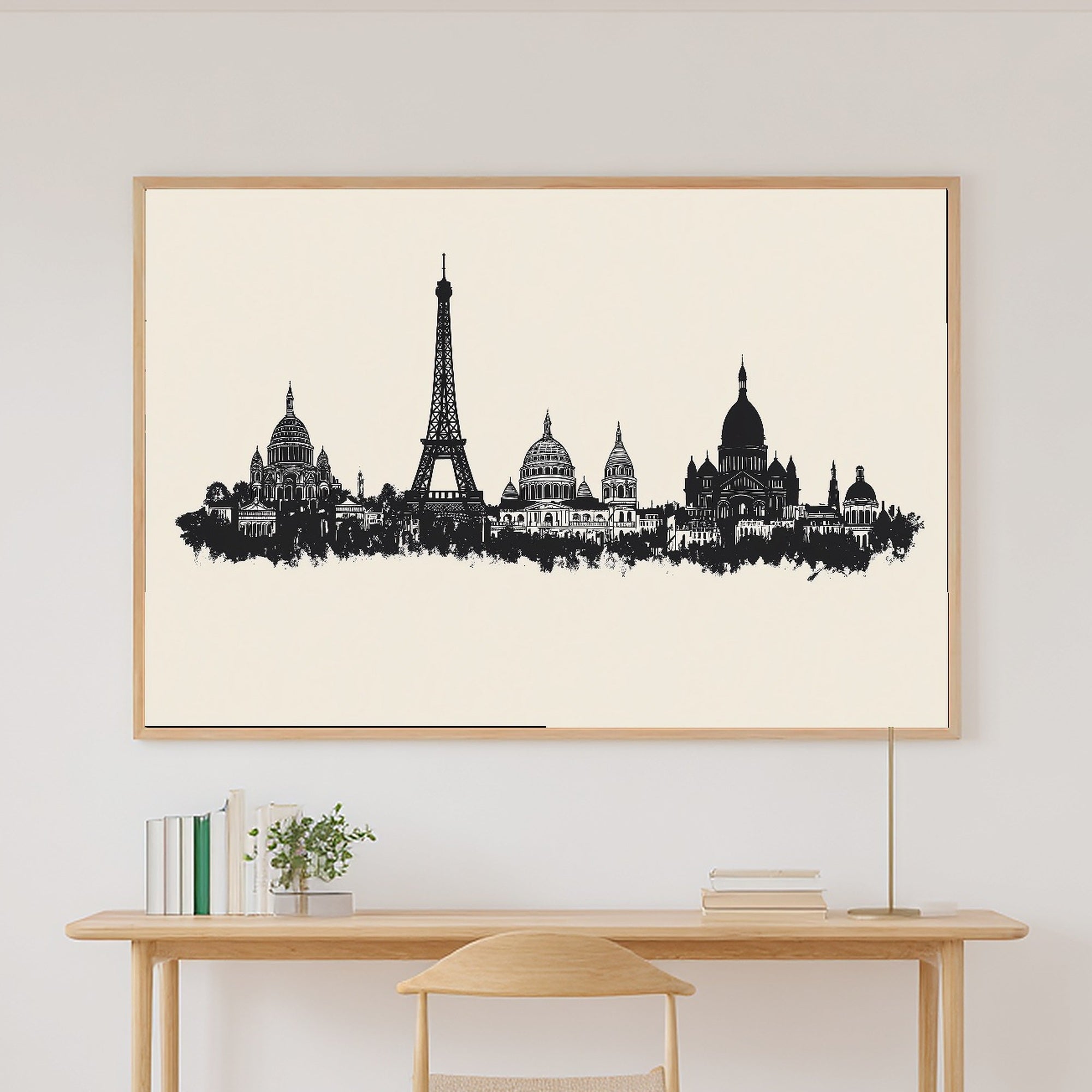 A Dreamy Paris Skyline Minimalist Dreamy Metro Print — Moody Wall Art for the Modern Loft, Giclée on Canvas — paris-skyline-minimalist-canvas-print.jpg