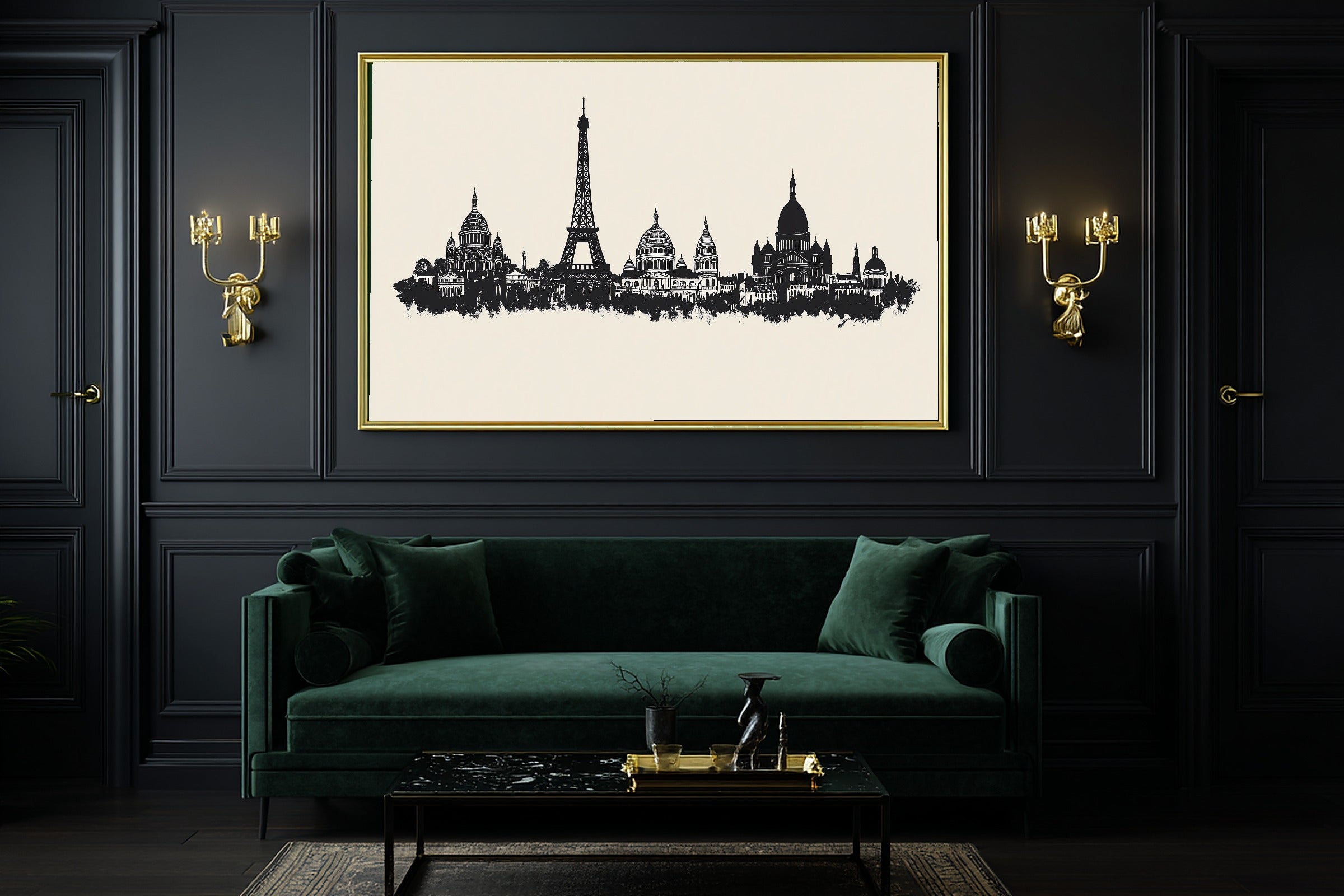 A Dreamy Paris Skyline Minimalist Dreamy Metro Print — Moody Wall Art for the Modern Loft, Giclée on Canvas — paris-skyline-minimalist-office-wall-art.jpg