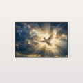 Peace Dove Canvas Wall Art - Golden Spirit Print, Universal Faith, Inspirational Decor, Stretched Canvas — peace dove golden canvas print
