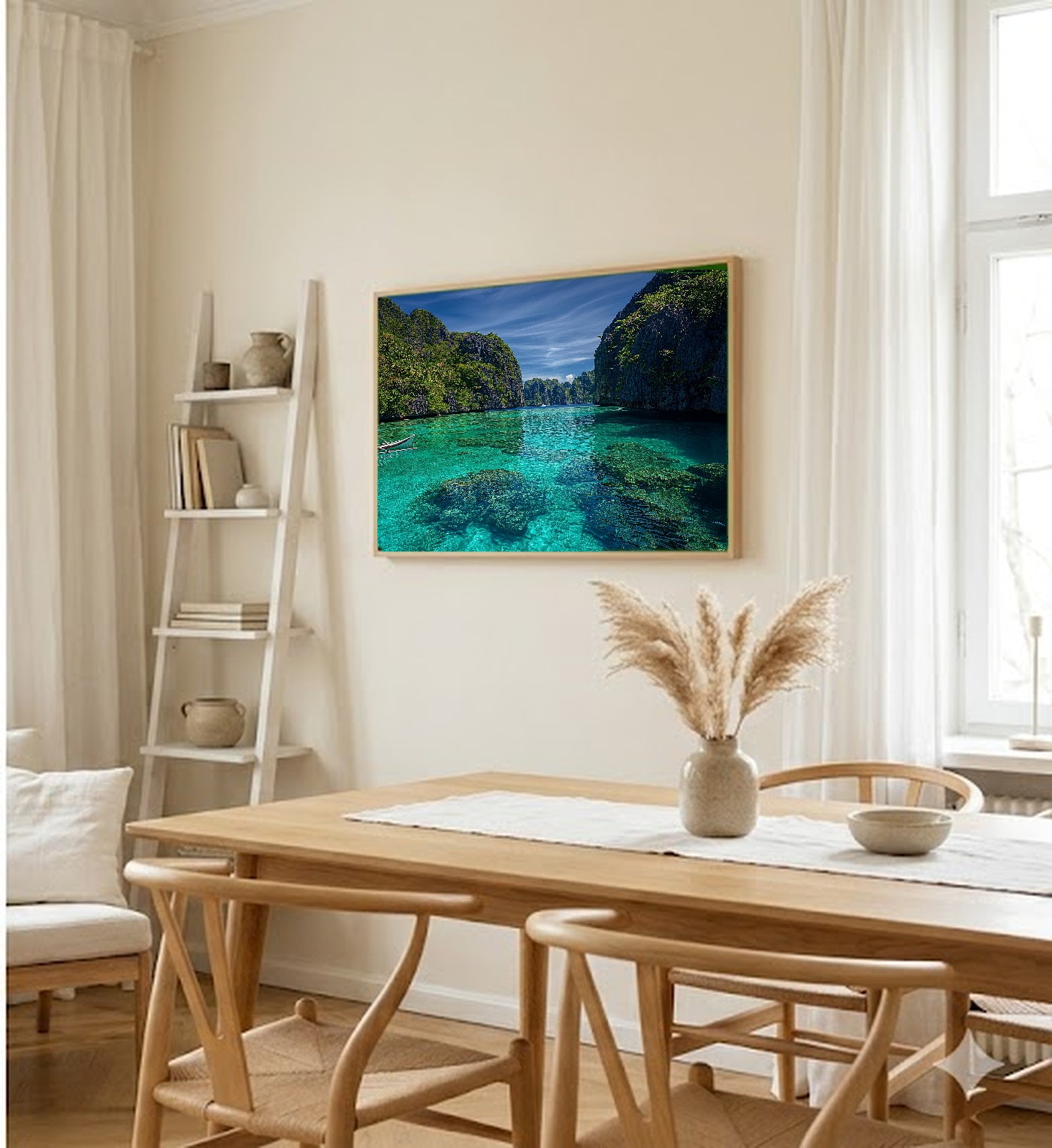 Palawan Canvas Wall Art | Philippines El Nido Print, Tropical Beach, Asian Coastal Decor, Stretched Canvas — philippines-palawan-dining-room-wall-art.jpg