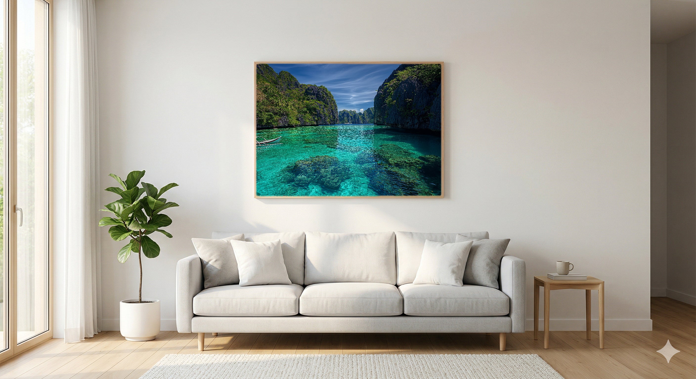 Palawan Canvas Wall Art | Philippines El Nido Print, Tropical Beach, Asian Coastal Decor, Stretched Canvas — philippines-palawan-living-room-wall-art.jpg