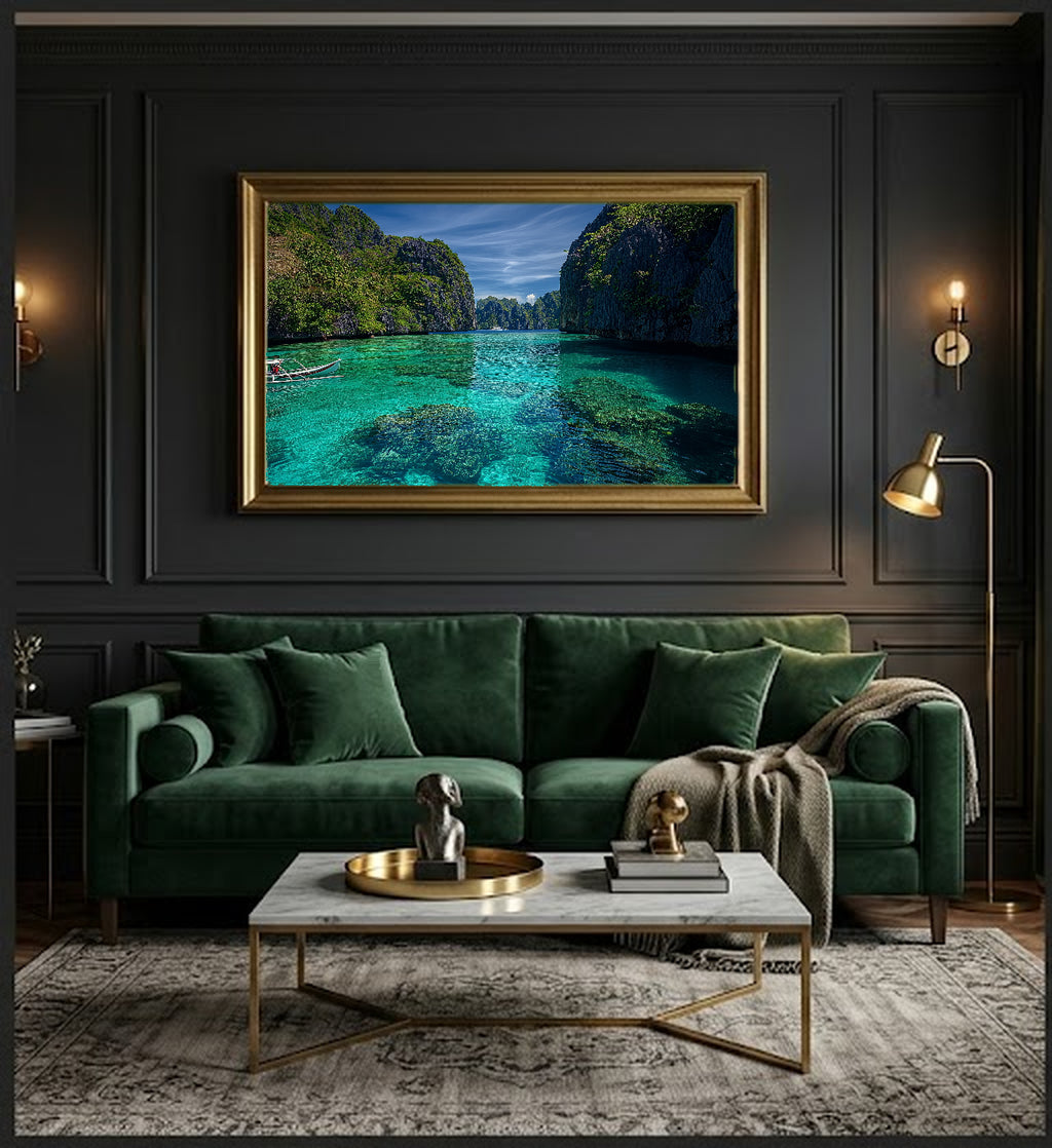 Palawan Canvas Wall Art | Philippines El Nido Print, Tropical Beach, Asian Coastal Decor, Stretched Canvas — philippines-palawan-office-wall-art.jpg