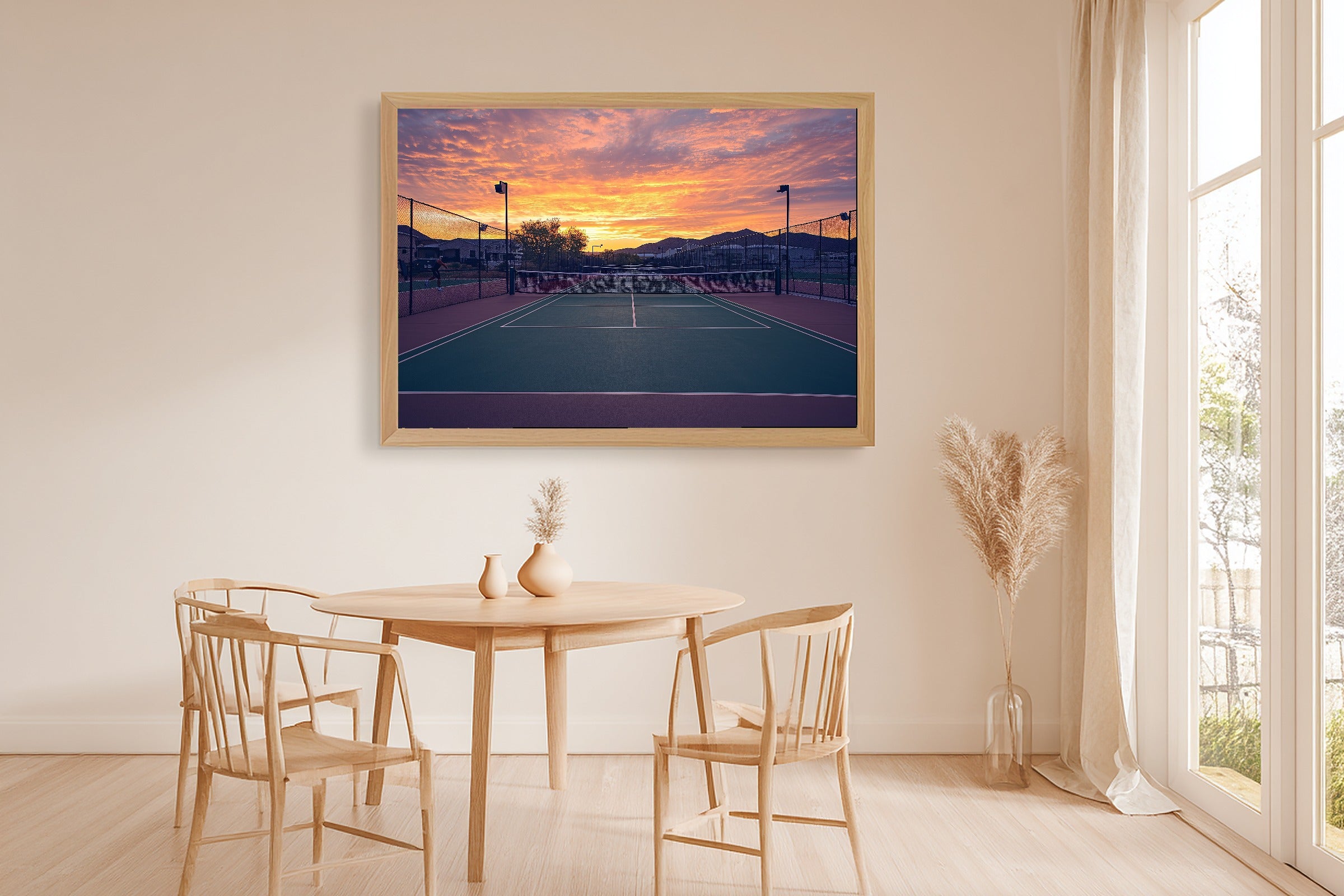 Cozy Studio Pickleball Club Sunrise Painterly Art Print — Timeless Decor for the Living Room — pickleball-club-sunrise-painterly-dining-room-wall-art.jpg