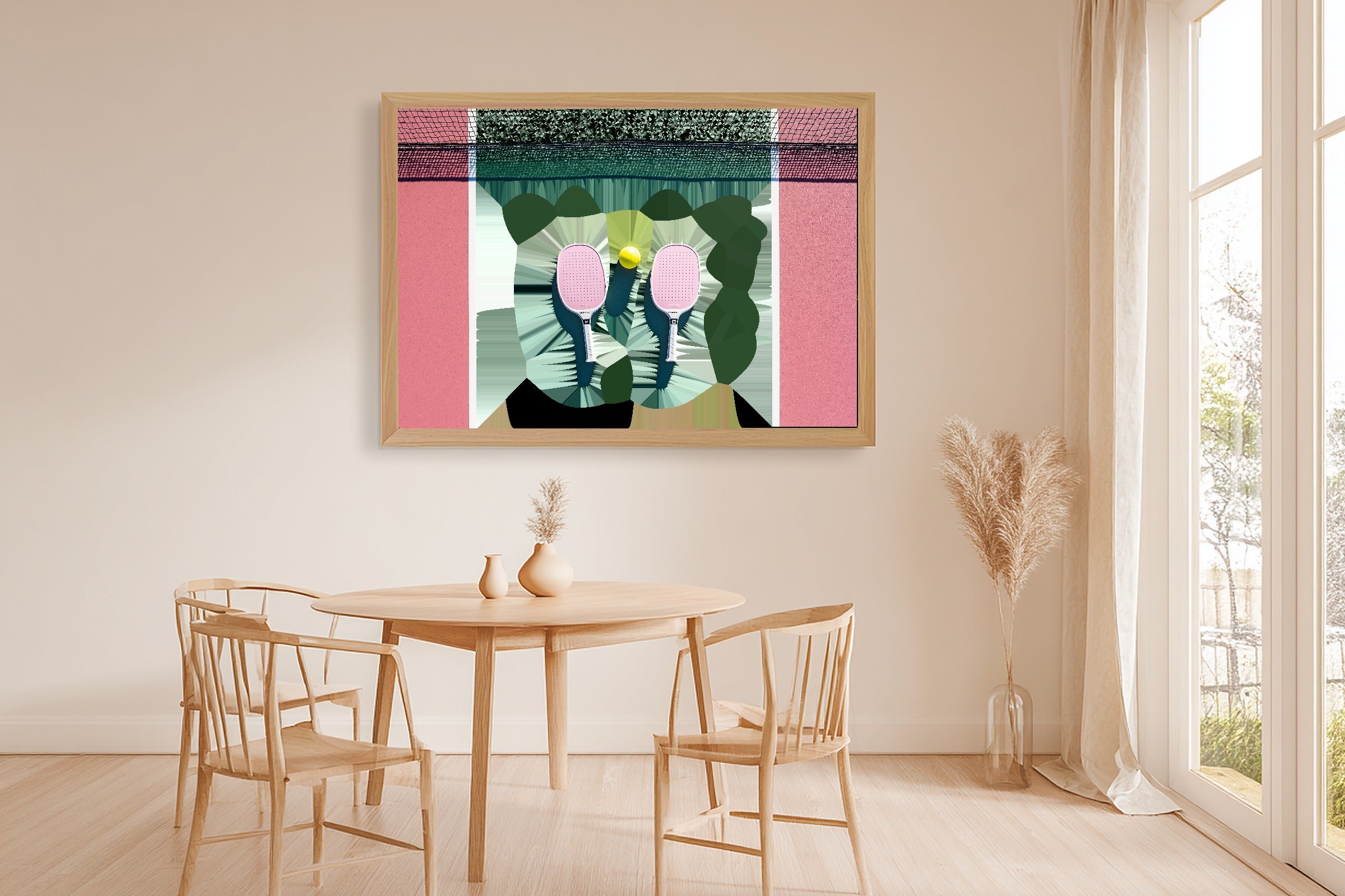 Hand-picked Pickleball Court Overhead Pastel Giclée Print — Moody Cozy Studio for the Living Room, Ready-to-Hang Art Lover in Your Life Gift — pickleball-court-overhead-pastel-dining-room-wall-art.jpg