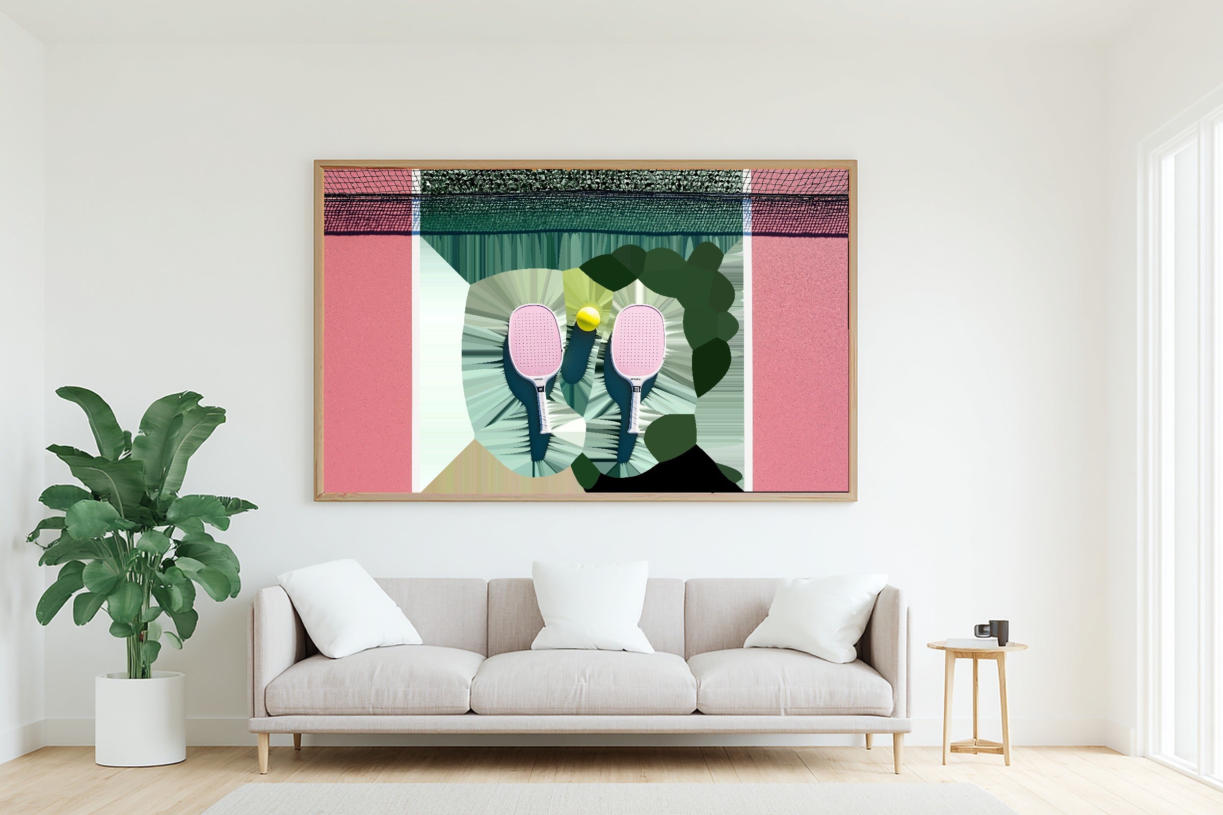 Hand-picked Pickleball Court Overhead Pastel Giclée Print — Moody Cozy Studio for the Living Room, Ready-to-Hang Art Lover in Your Life Gift — pickleball-court-overhead-pastel-living-room-wall-art.jpg