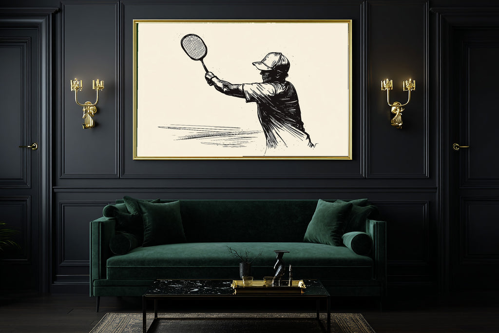 Pickleball Line Art Quote Soft Painterly Wall Art — Dreamy Print for the Living Room, Stretched Canvas Gift for the Art Lover in Your Life — pickleball-line-art-quote-office-wall-art.jpg