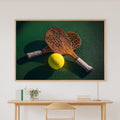 A Dreamy Pickleball Paddle Ball Still Life Warm Gallery Print — Dreamy Wall Art for the Living Room, Giclée on Canvas — pickleball-paddle-ball-still-life-canvas-print.jpg