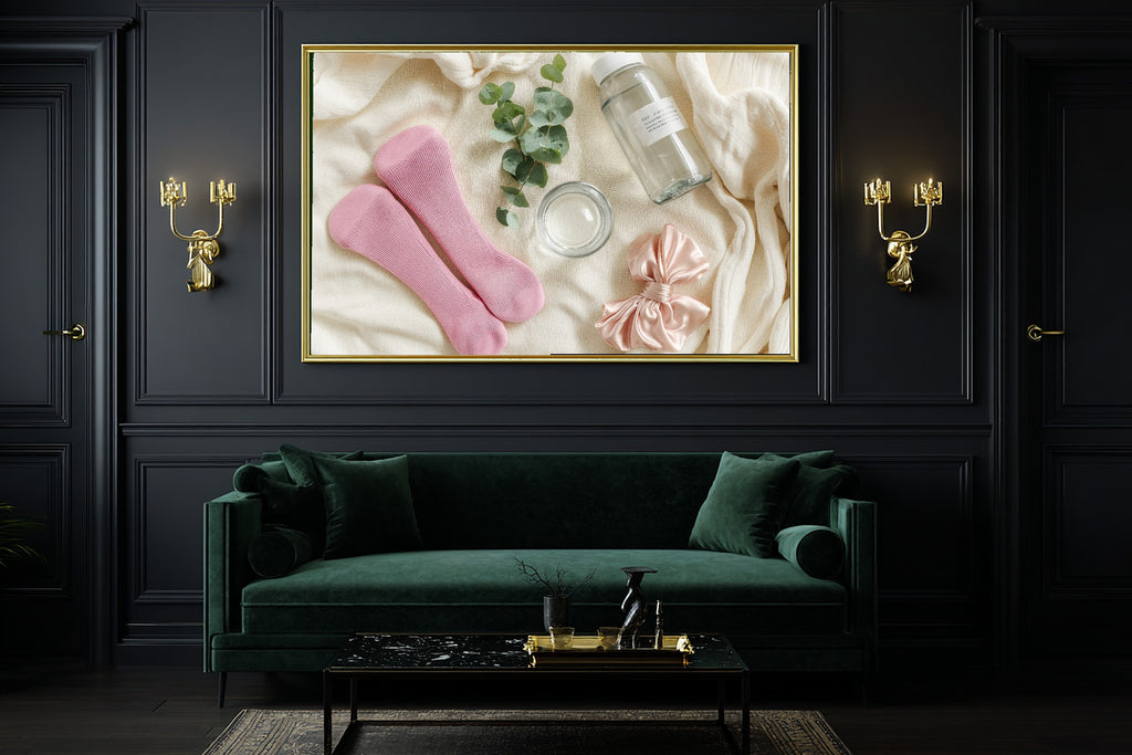 Pilates Princess Flat Lay Warm Gallery Wall Art — Cozy Print for the Living Room, Stretched Canvas Gift for the Art Lover in Your Life — pilates-princess-flat-lay-office-wall-art.jpg