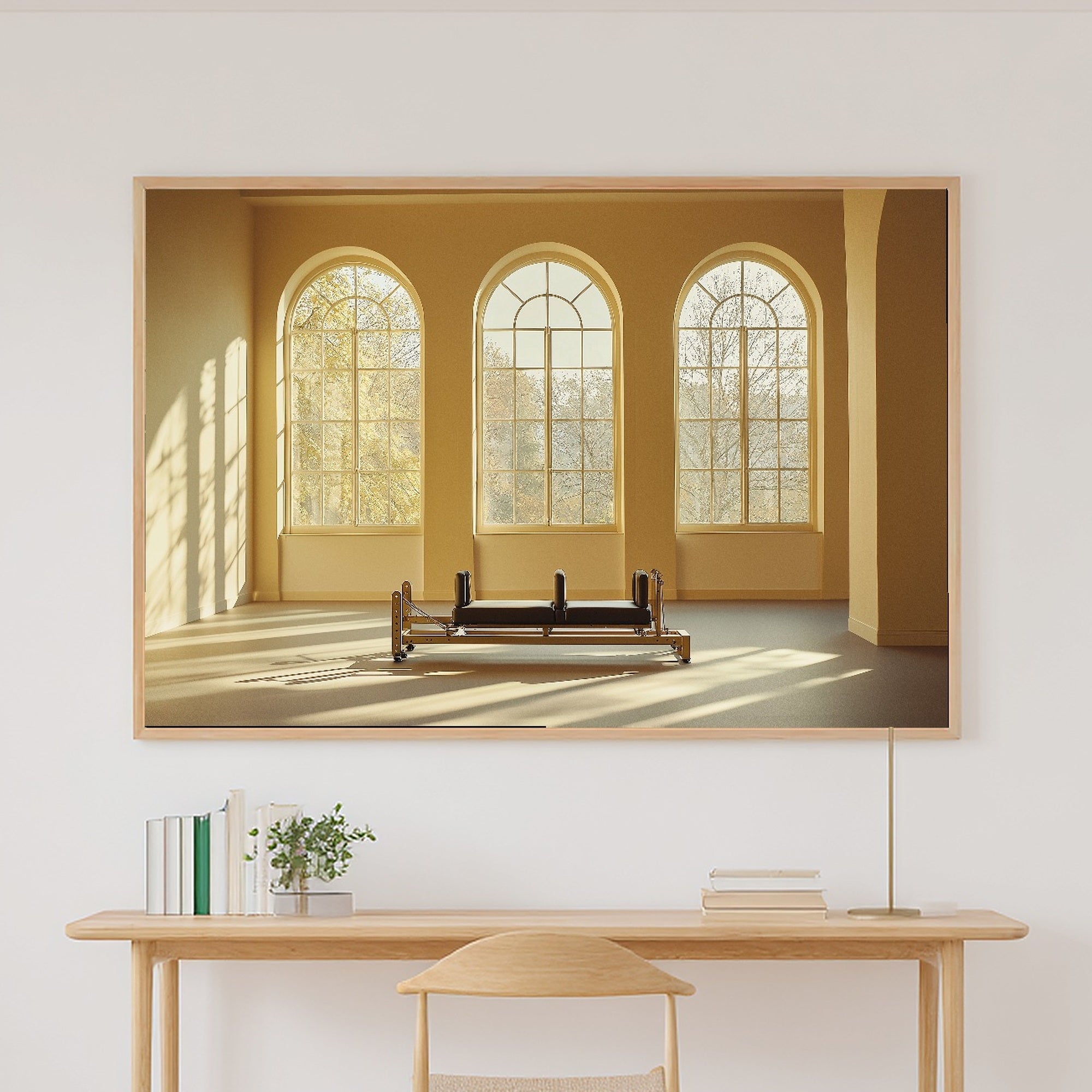 Pilates Reformer Studio Painterly Cozy Studio Wall Art — Heartfelt Print for the Living Room — pilates-reformer-studio-painterly-canvas-print.jpg