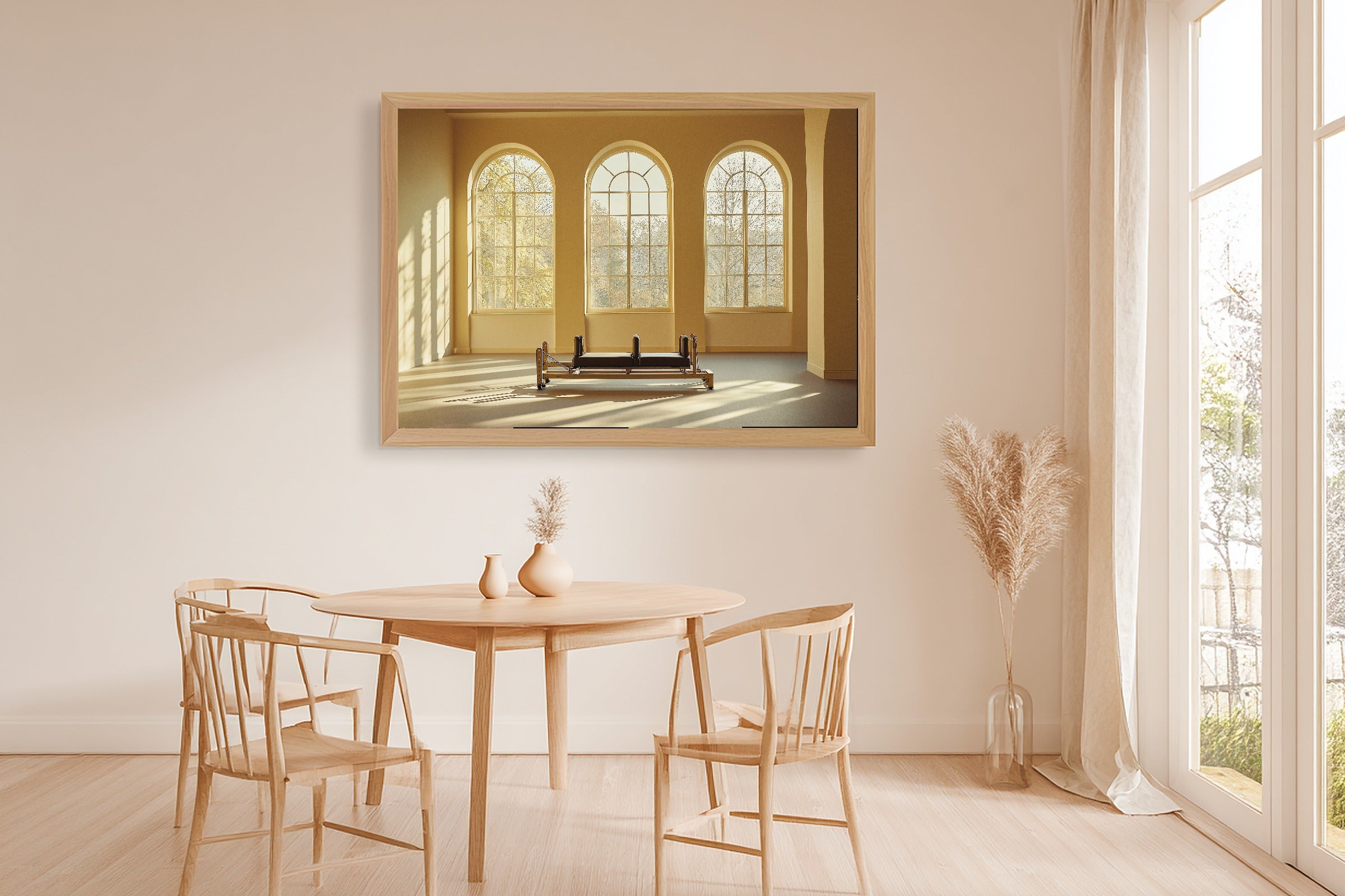 Pilates Reformer Studio Painterly Cozy Studio Wall Art — Heartfelt Print for the Living Room — pilates-reformer-studio-painterly-dining-room-wall-art.jpg