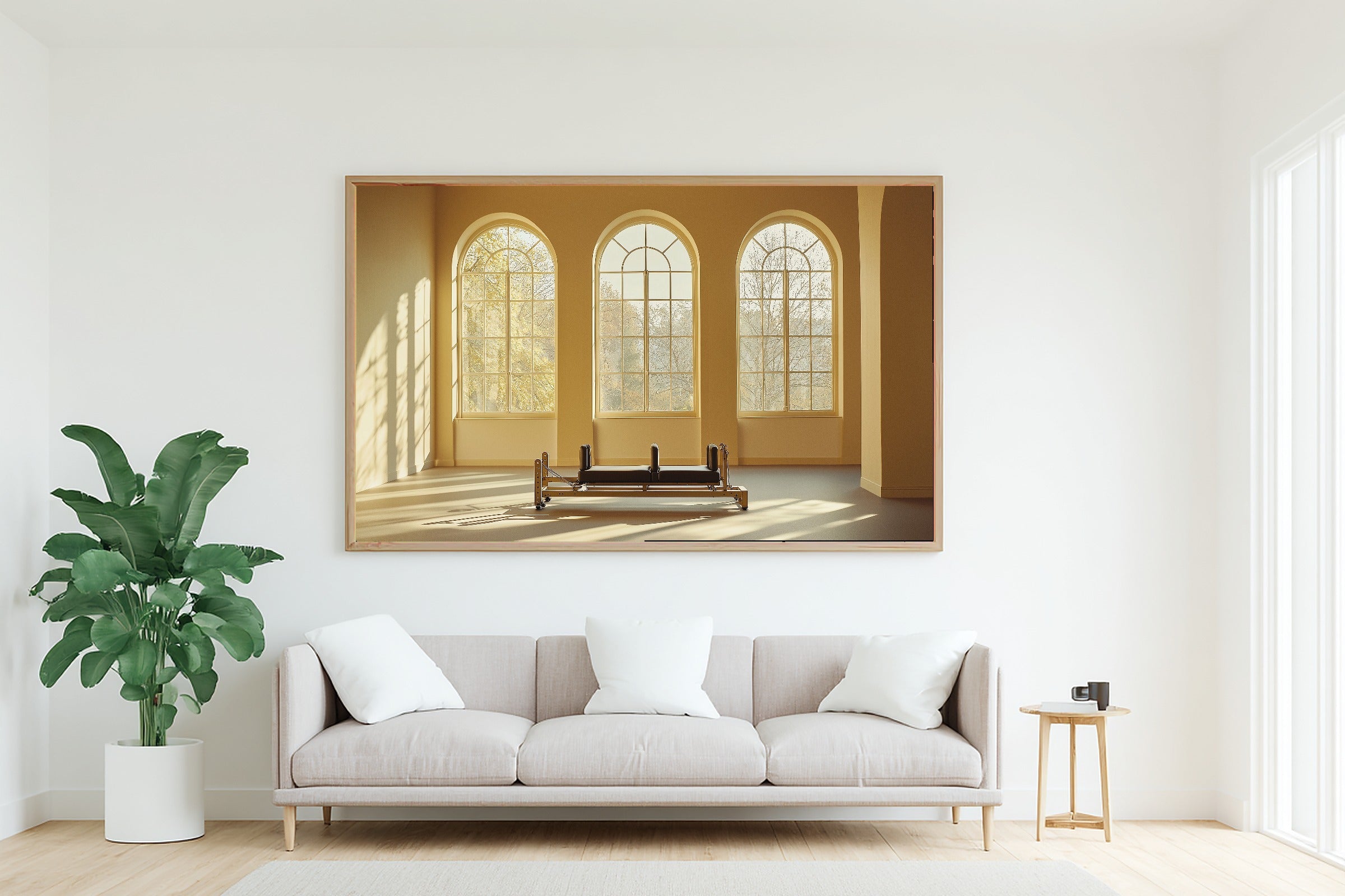 Pilates Reformer Studio Painterly Cozy Studio Wall Art — Heartfelt Print for the Living Room — pilates-reformer-studio-painterly-living-room-wall-art.jpg