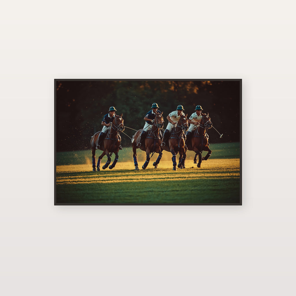 Polo Match Canvas Wall Art | Painterly Sport Print, Equestrian Decor, Stretched Canvas — polo-match-painterly-canvas-print.jpg