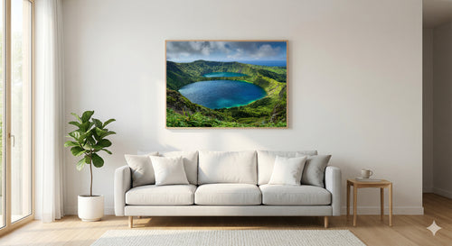 Azores Canvas Wall Art | Portugal Island Print, Atlantic Ocean, European Landscape, Stretched Canvas — portugal-azores-living-room-wall-art.jpg