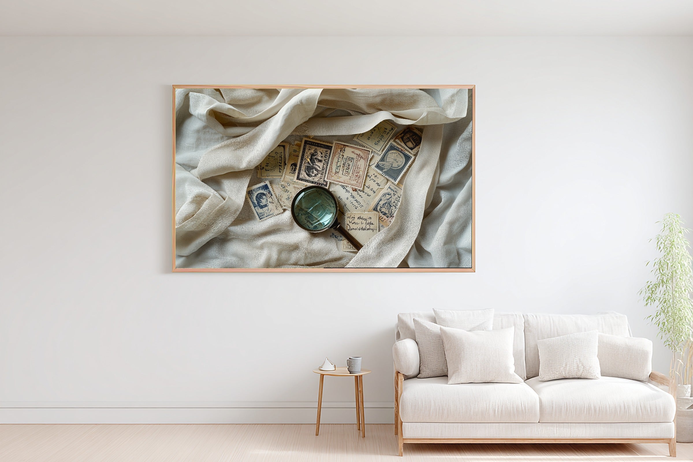 Postage Stamp Collage Europe Canvas Print, Warm Soulful Tones, Perfect for the Living Room, Ready to Hang — postage-stamp-collage-europe-bedroom-wall-art.jpg