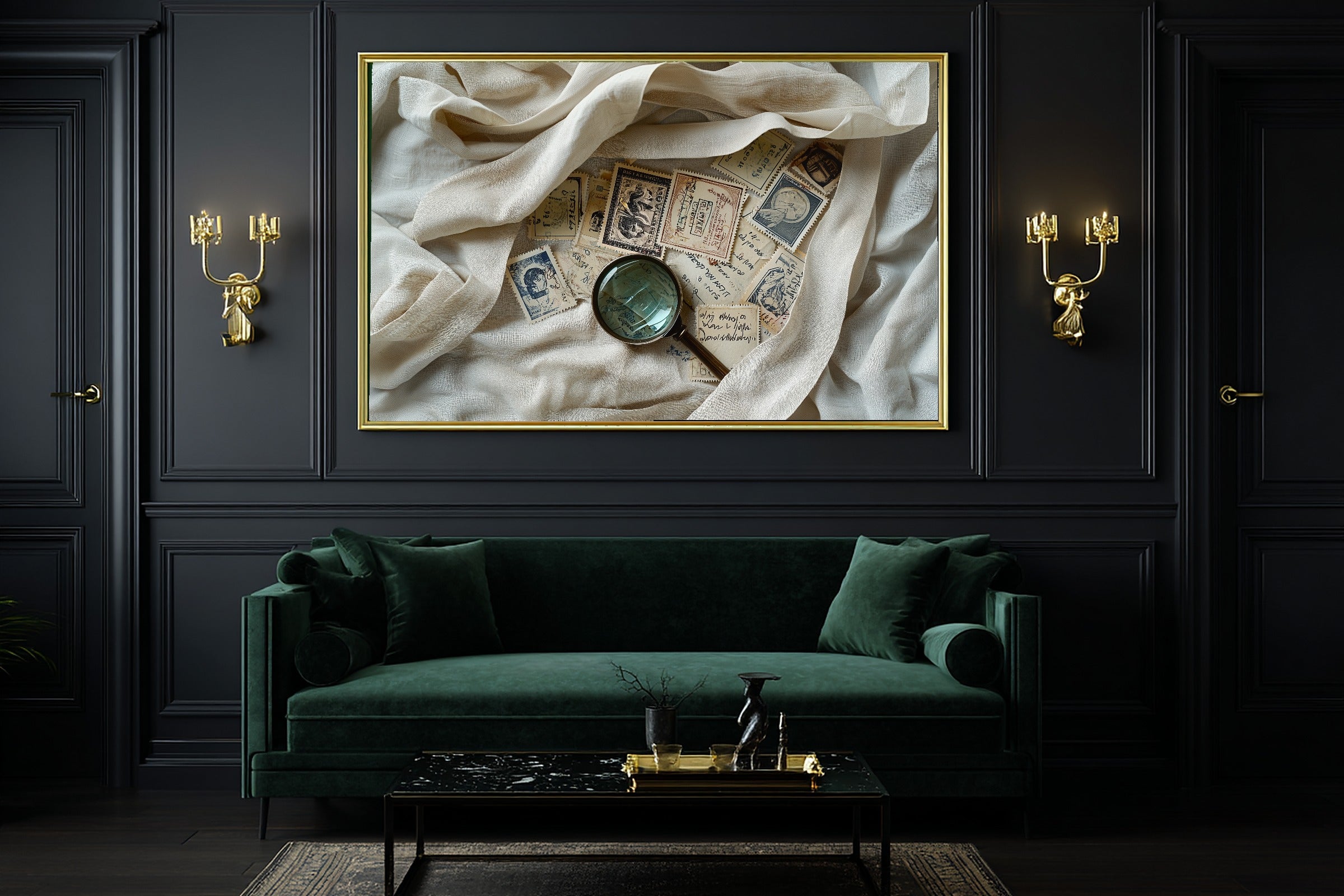 Postage Stamp Collage Europe Canvas Print, Warm Soulful Tones, Perfect for the Living Room, Ready to Hang — postage-stamp-collage-europe-office-wall-art.jpg