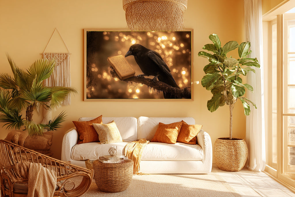 Raven Oak Manuscript Canvas Wall Art, Dreamy Timeless Artwork Home Decor, Bedroom Centerpiece, Ready to Hang — raven-oak-manuscript-room-5-wall-art.jpg