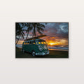 Retro Surfer Van Canvas Wall Art | Beach Sunset Print, 70s Coastal Decor, Stretched Canvas — retro-surfer-van-beach-canvas-print.jpg