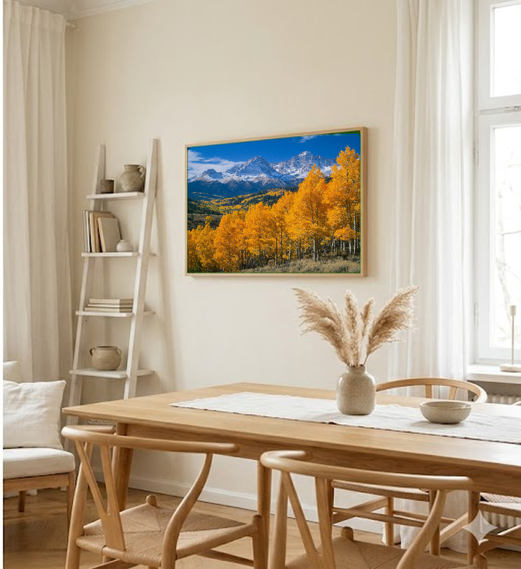Rocky Mountains Fall Canvas Wall Art | Colorado Aspen Print, Autumn Trees, Nature Decor, Stretched Canvas — rocky-mountains-fall-dining-room-wall-art.jpg