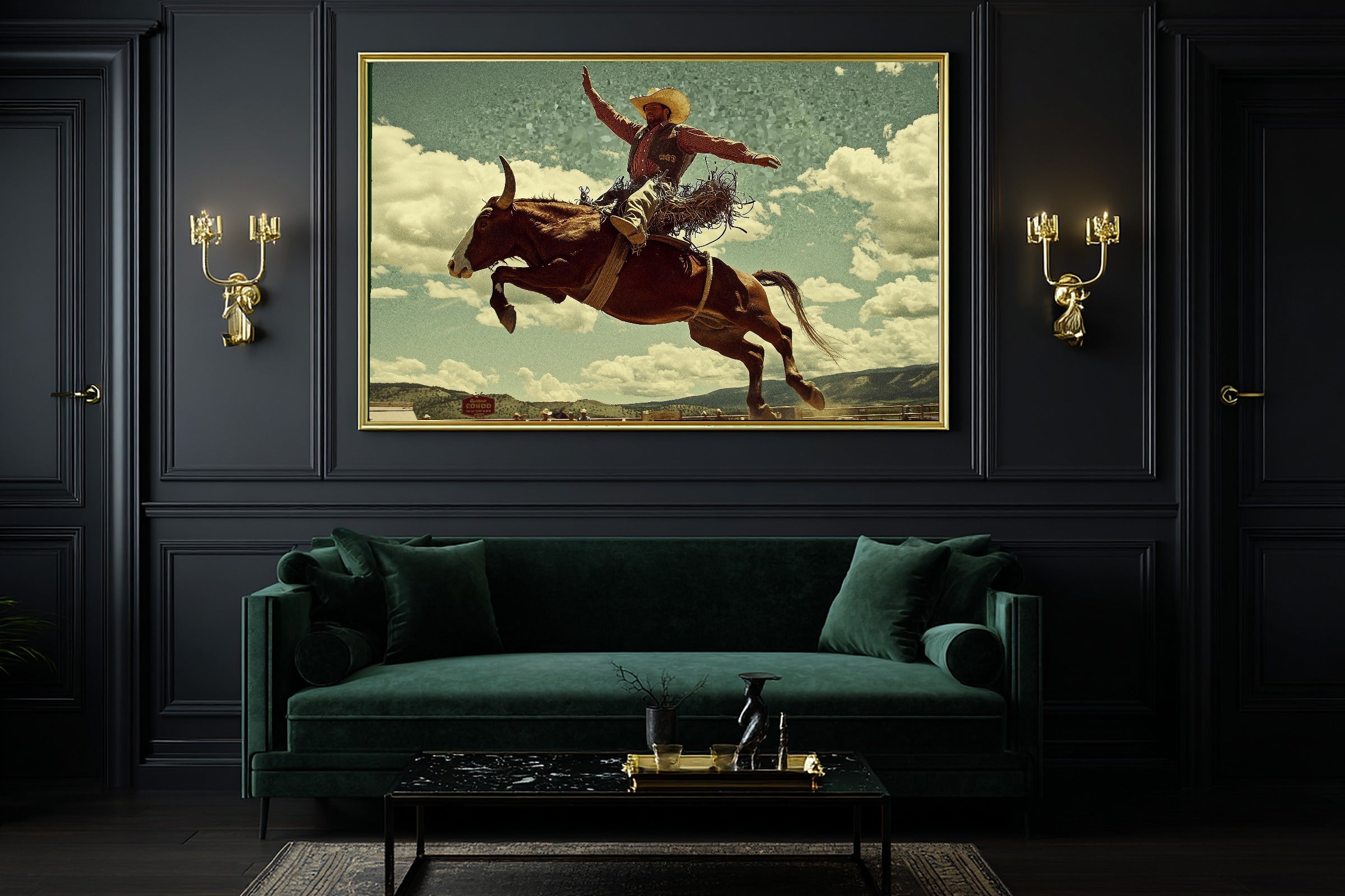 Soft Painterly Rodeo Cowboy Vintage Poster Art Print — Soulful Decor for the Living Room — rodeo-cowboy-vintage-poster-office-wall-art.jpg