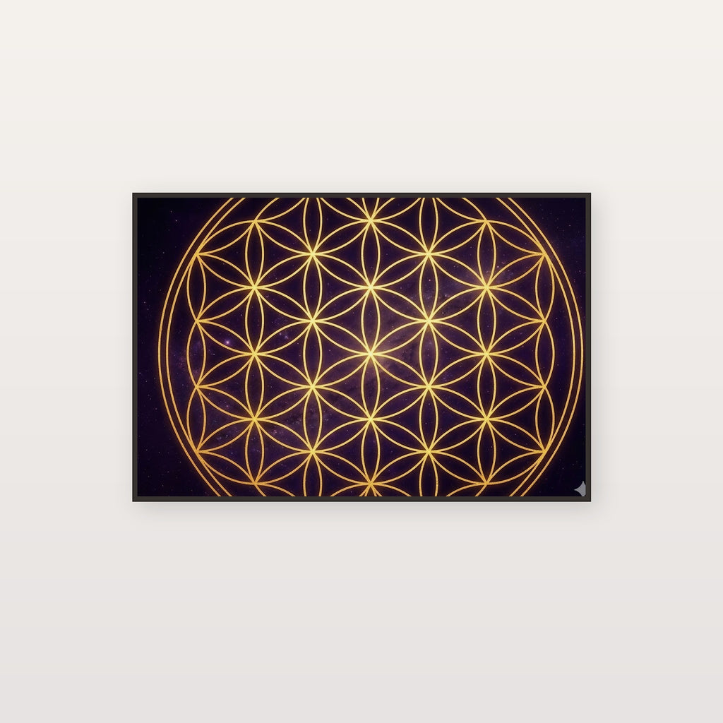 Flower of Life Canvas Wall Art - Sacred Geometry Print, Universal Spiritual, Meditation Decor, Stretched Canvas — canvas print