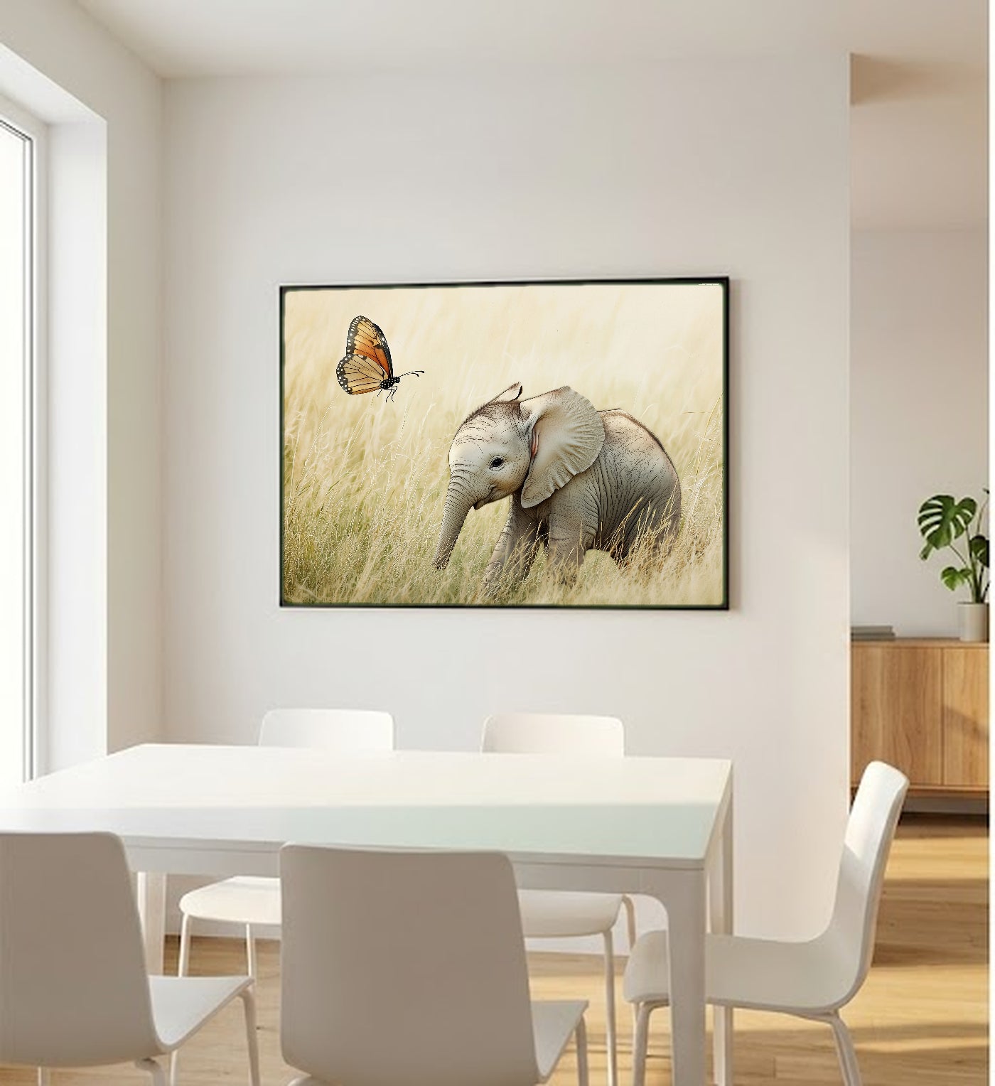 Safari Elephant Canvas Wall Art | Nursery Baby Animal Print, Kids Room Decor, Stretched Canvas — safari-nursery-elephant-bedroom-wall-art.jpg