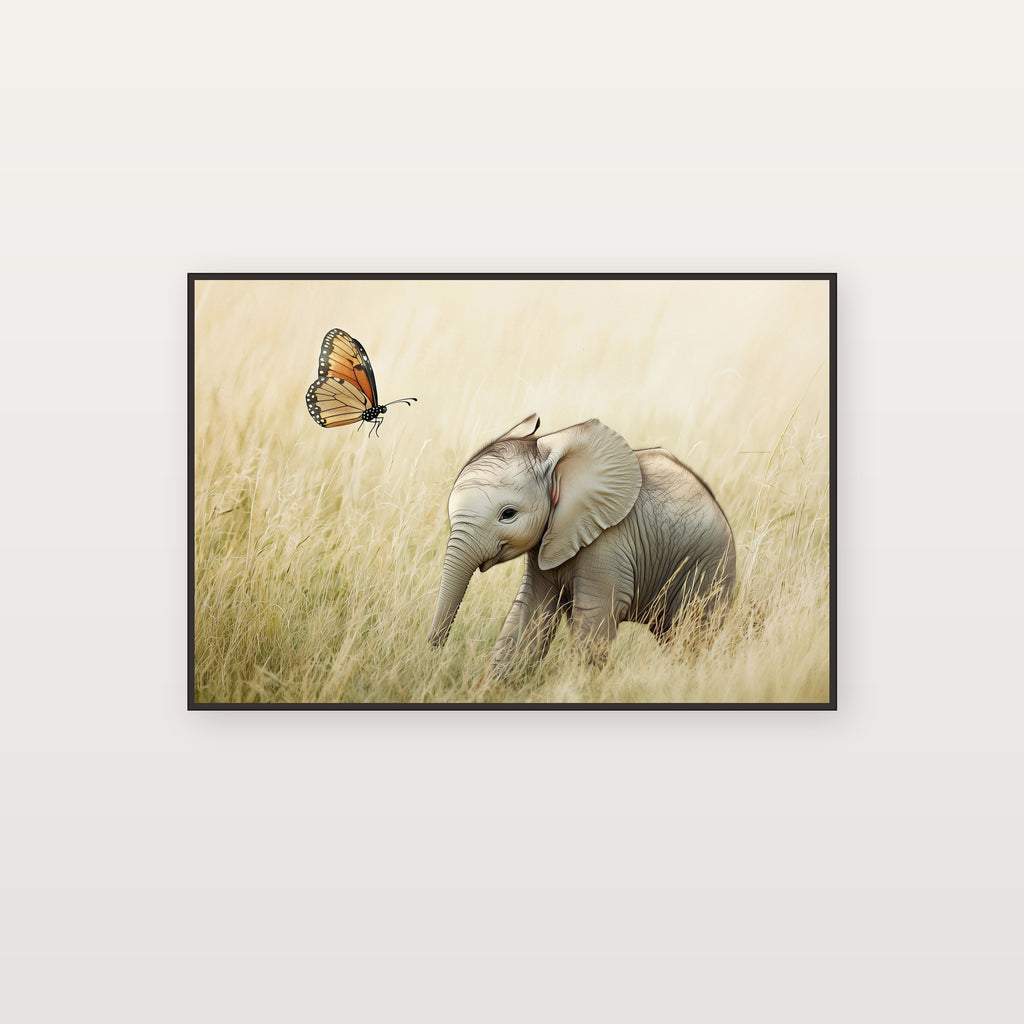 Safari Elephant Canvas Wall Art | Nursery Baby Animal Print, Kids Room Decor, Stretched Canvas — safari-nursery-elephant-canvas-print.jpg