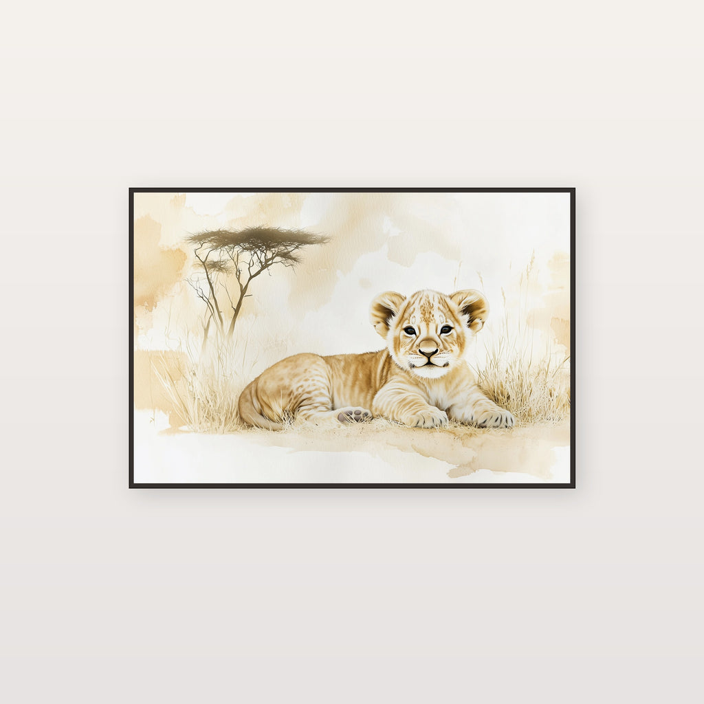 Safari Lion Canvas Wall Art | Nursery Baby Animal Print, Kids Room Decor, Stretched Canvas — safari-nursery-lion-canvas-print.jpg