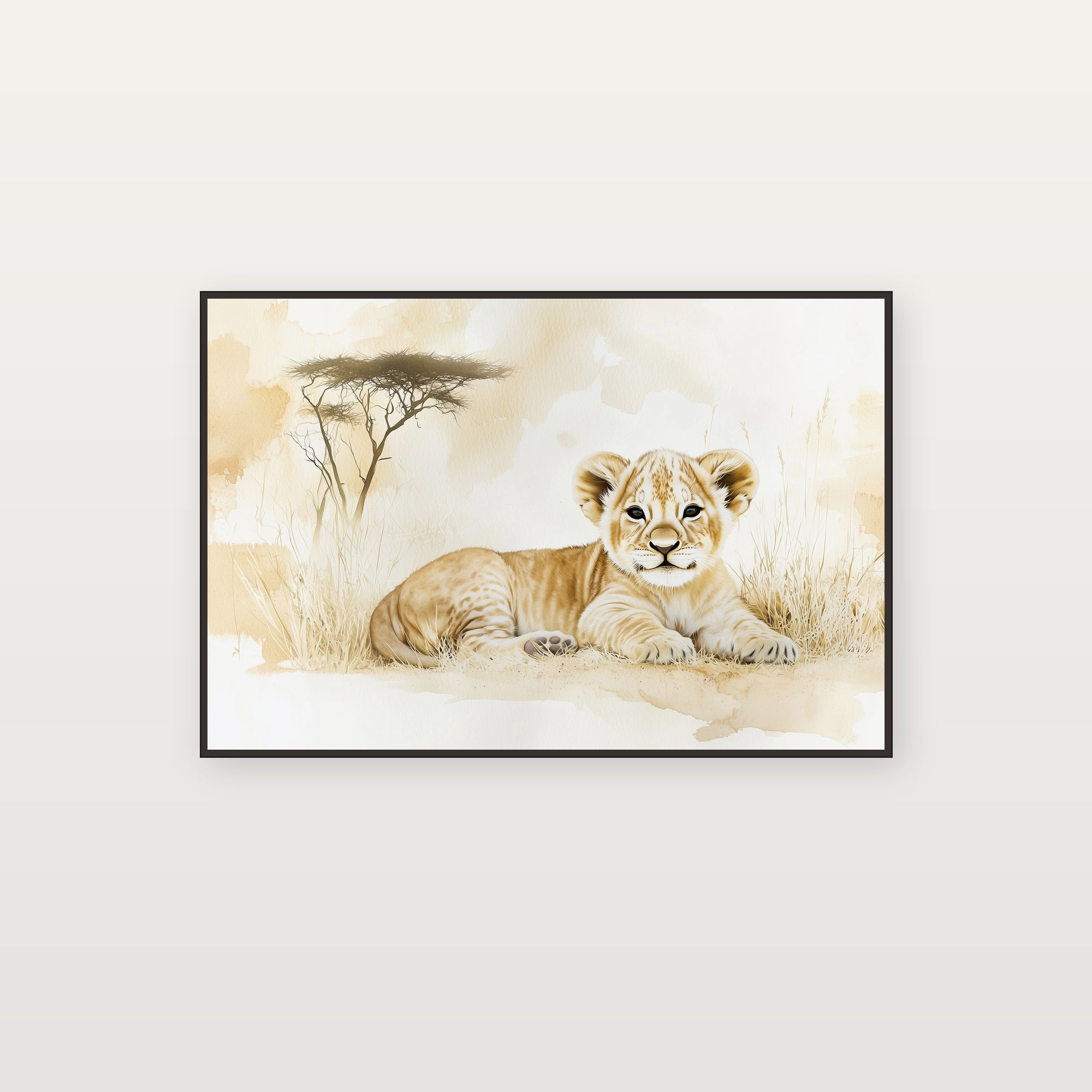 Safari Lion Canvas Wall Art | Nursery Baby Animal Print, Kids Room Decor, Stretched Canvas — safari-nursery-lion-canvas-print.jpg