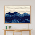 Sashiko Mountain Indigo Stretched Canvas Print, Cinematic Mountain Decor, Misty Dawn Tones Artwork, Christmas Gift for Nature Lovers — sashiko-mountain-indigo-canvas-print.jpg