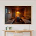 Cozy Studio Sauna Interior Warm Cedar Art Print — Timeless Decor for the Living Room, Stretched Canvas the Art Lover in Your Life Will Love — sauna-interior-warm-cedar-canvas-print.jpg