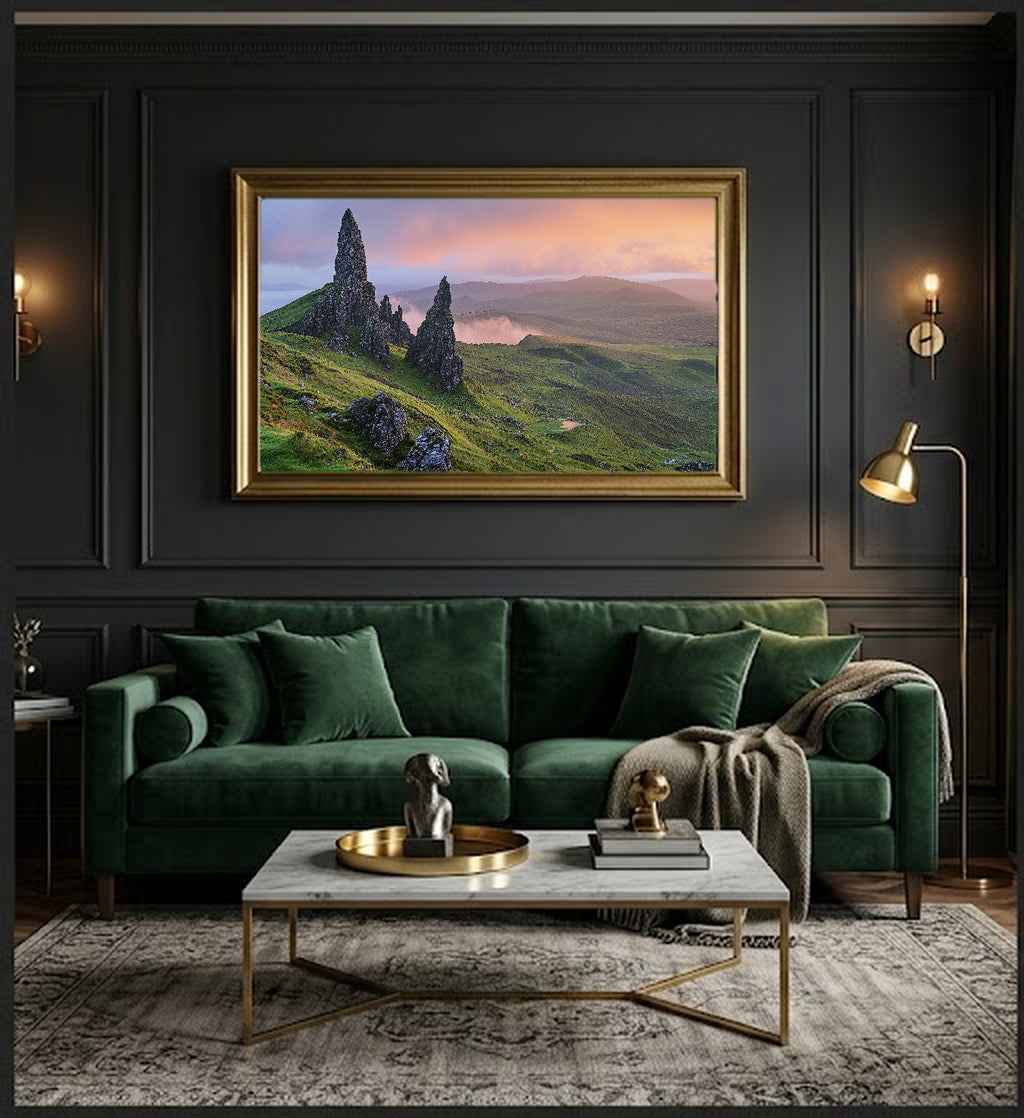 Isle of Skye Canvas Wall Art | Old Man of Storr Print, Scottish Highlands, Celtic Decor, Stretched Canvas — scotland-isle-of-skye-office-wall-art.jpg
