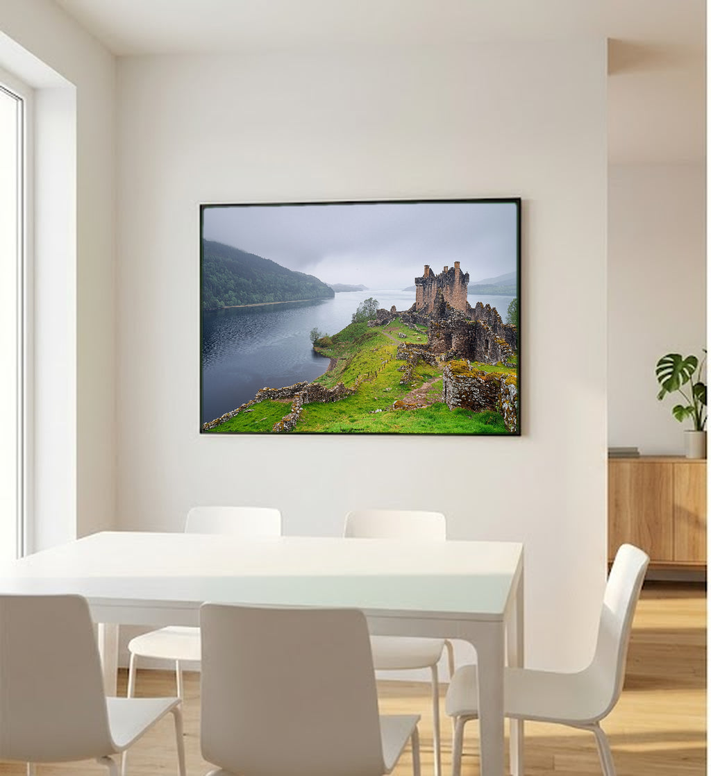 Loch Ness Canvas Wall Art | Urquhart Castle Scotland Print, Highland Decor, Celtic Landscape, Stretched Canvas — scotland-loch-ness-bedroom-wall-art.jpg