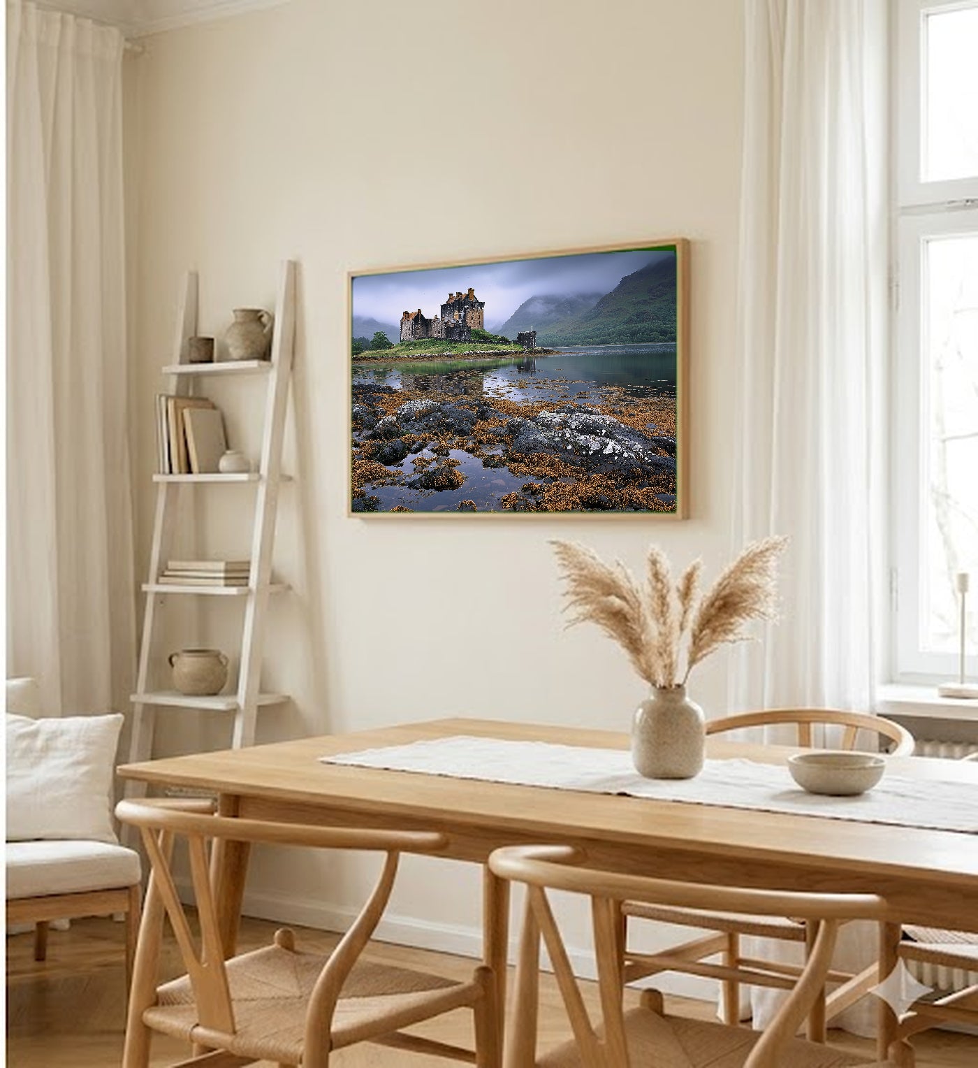 Scottish Castle Canvas Wall Art | Highland Fortress Print, Celtic Decor, Historical Art, Stretched Canvas — scottish-castle-dining-room-wall-art.jpg