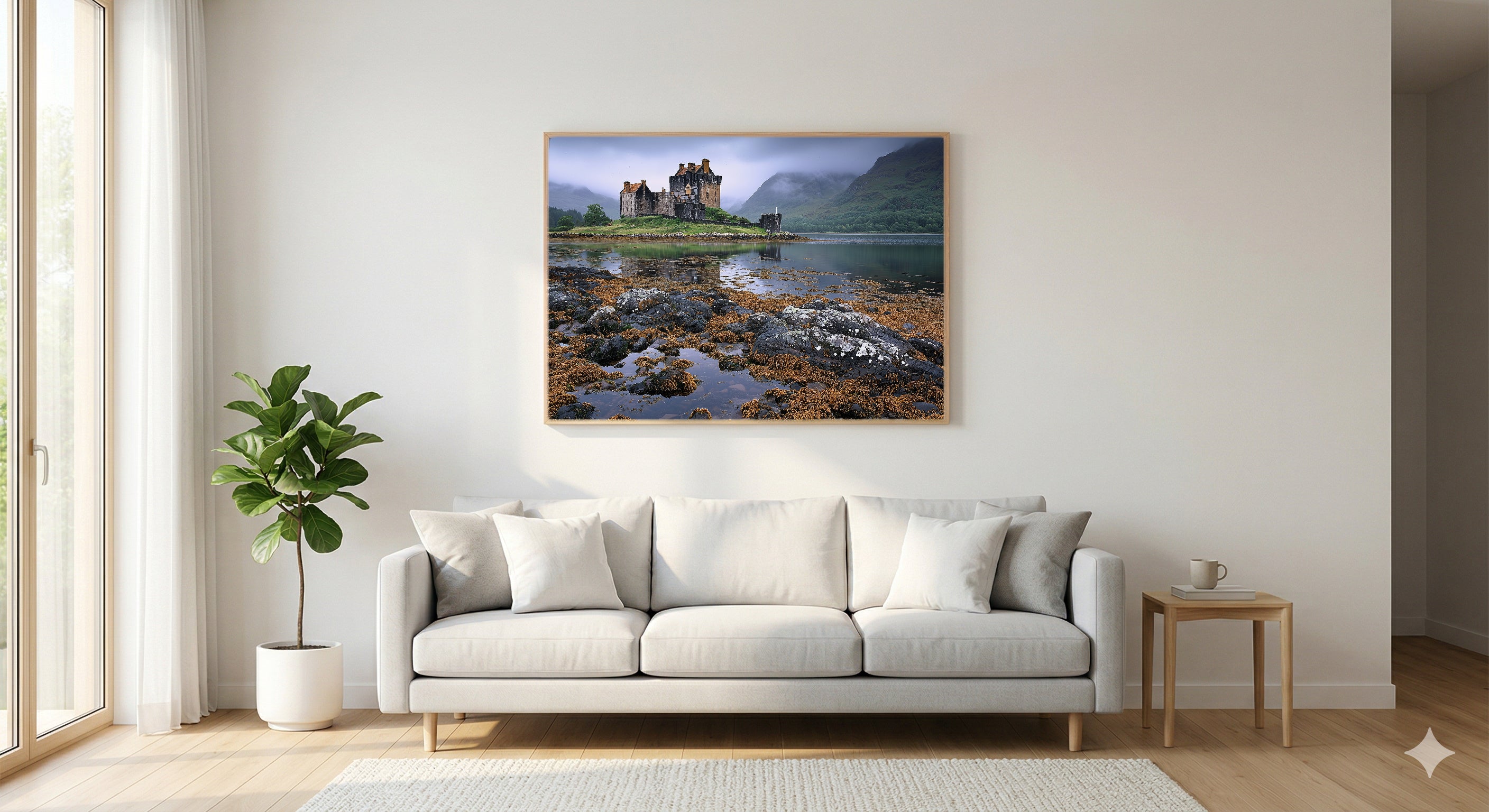 Scottish Castle Canvas Wall Art | Highland Fortress Print, Celtic Decor, Historical Art, Stretched Canvas — scottish-castle-living-room-wall-art.jpg