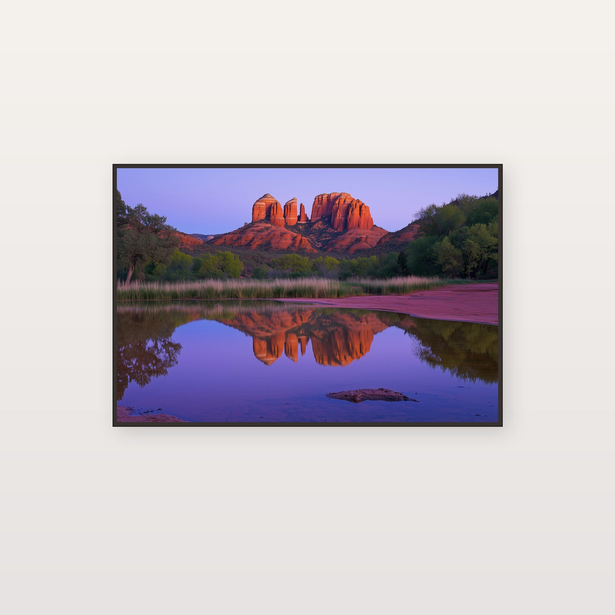 Sedona Canvas Wall Art | Arizona Red Rocks Print, Cathedral Rock, Southwest Decor, Stretched Canvas — sedona-red-rocks-canvas-print.jpg