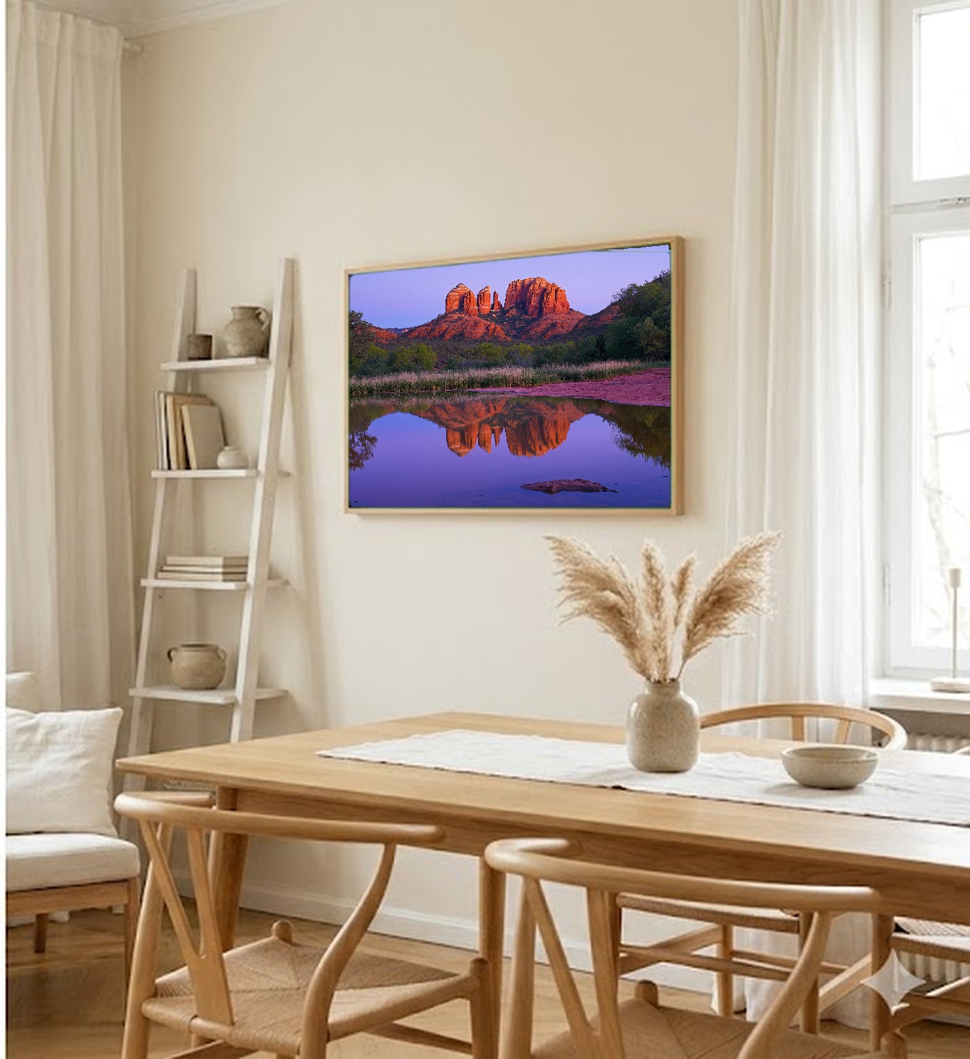 Sedona Canvas Wall Art | Arizona Red Rocks Print, Cathedral Rock, Southwest Decor, Stretched Canvas — sedona-red-rocks-dining-room-wall-art.jpg