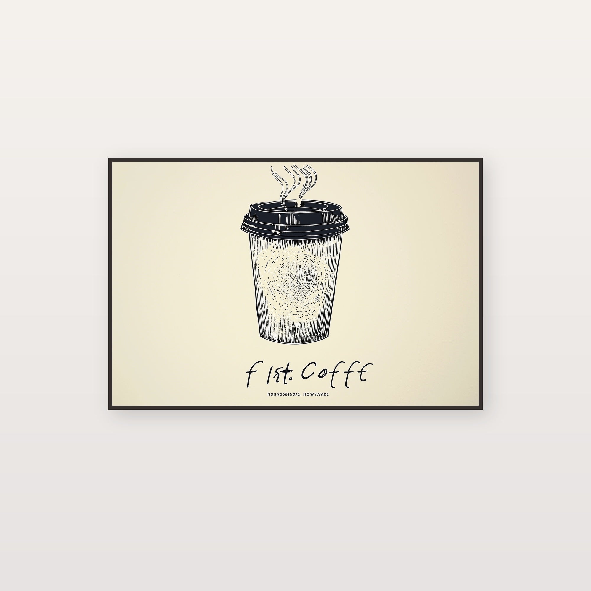 Single Line Coffee Canvas Wall Art | Continuous Drawing Print, Minimalist Kitchen Decor, Stretched Canvas — single-line-coffee-quote-canvas-print.jpg