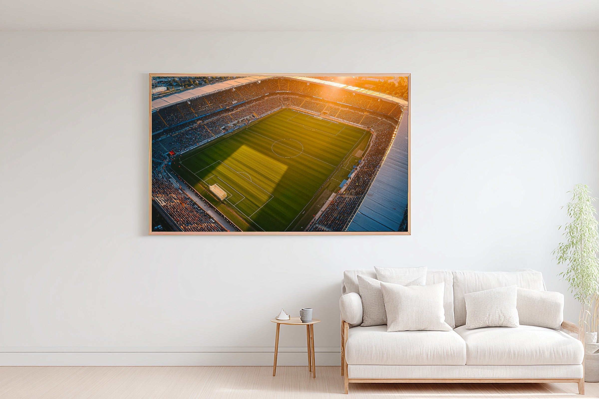 Soccer Pitch Golden Hour Print on Stretched Canvas — Soulful Warm Gallery for the Living Room, Gift for the Art Lover in Your Life — soccer-pitch-golden-hour-bedroom-wall-art.jpg