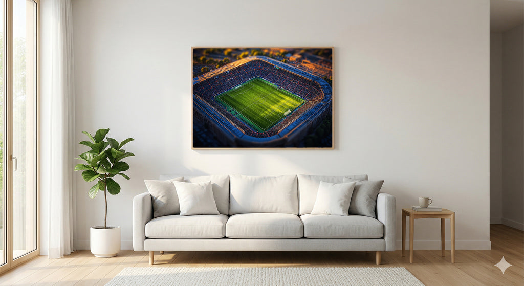 Soccer Pitch Canvas Wall Art | Golden Hour Painterly Print, Football Decor, Stretched Canvas — soccer-pitch-golden-hour-living-room-wall-art.jpg