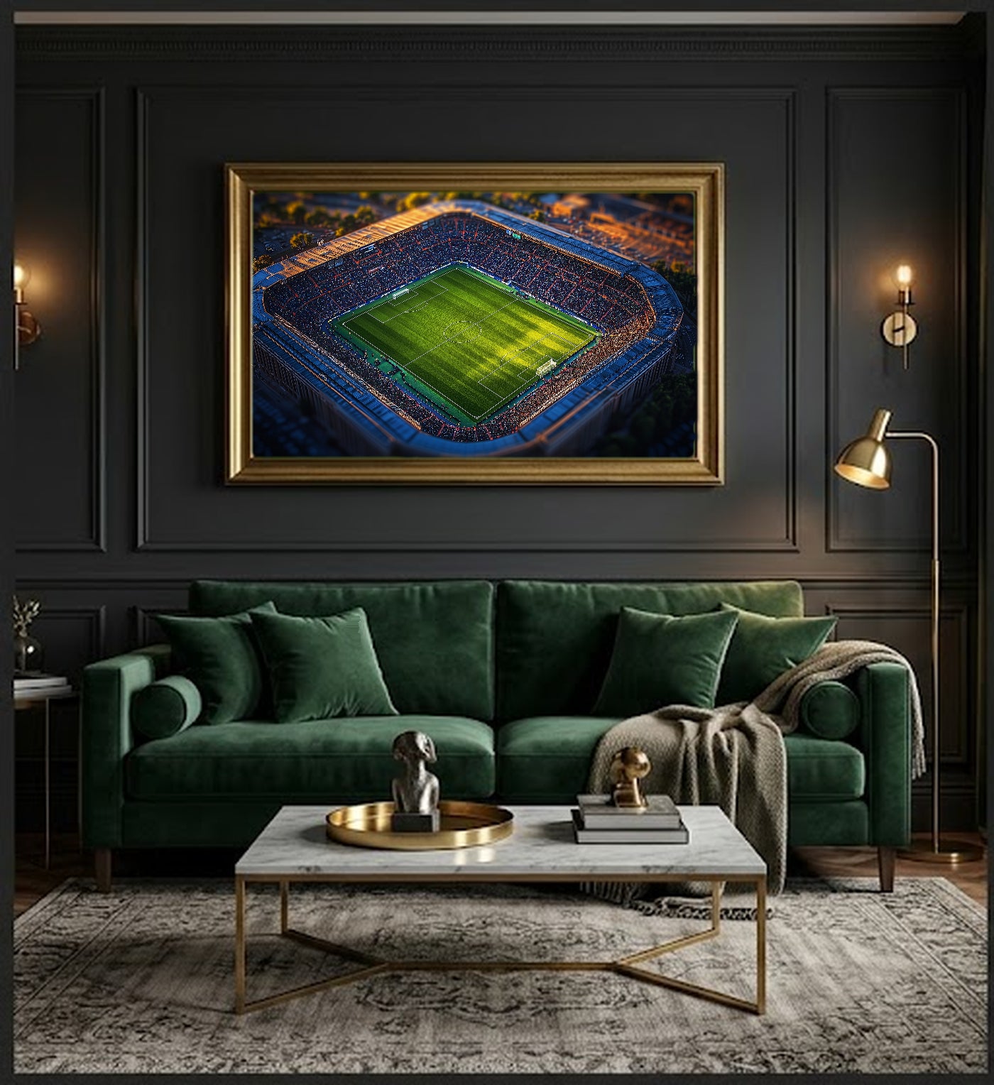 Soccer Pitch Canvas Wall Art | Golden Hour Painterly Print, Football Decor, Stretched Canvas — soccer-pitch-golden-hour-office-wall-art.jpg
