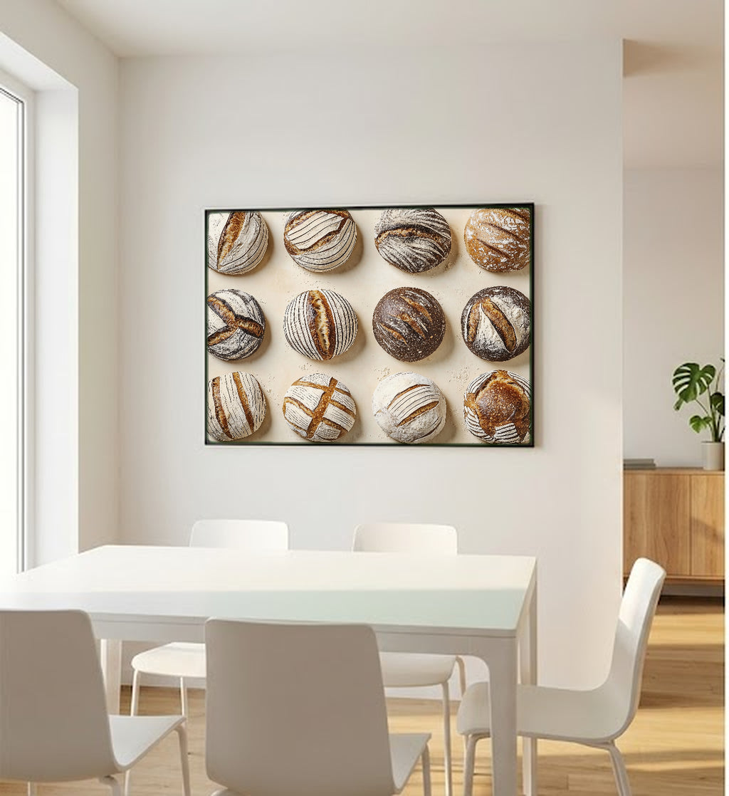 Sourdough Scoring Canvas Wall Art | Bread Patterns Print, Bakery Kitchen Decor, Stretched Canvas — sourdough-scoring-patterns-bedroom-wall-art.jpg