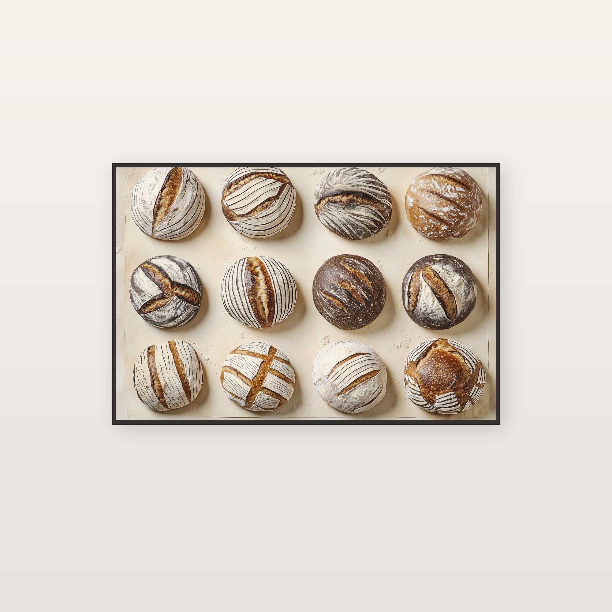 Sourdough Scoring Canvas Wall Art | Bread Patterns Print, Bakery Kitchen Decor, Stretched Canvas — sourdough-scoring-patterns-canvas-print.jpg