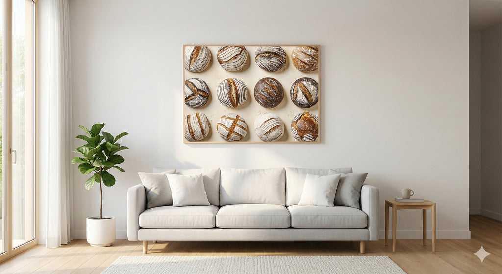 Sourdough Scoring Canvas Wall Art | Bread Patterns Print, Bakery Kitchen Decor, Stretched Canvas — sourdough-scoring-patterns-living-room-wall-art.jpg