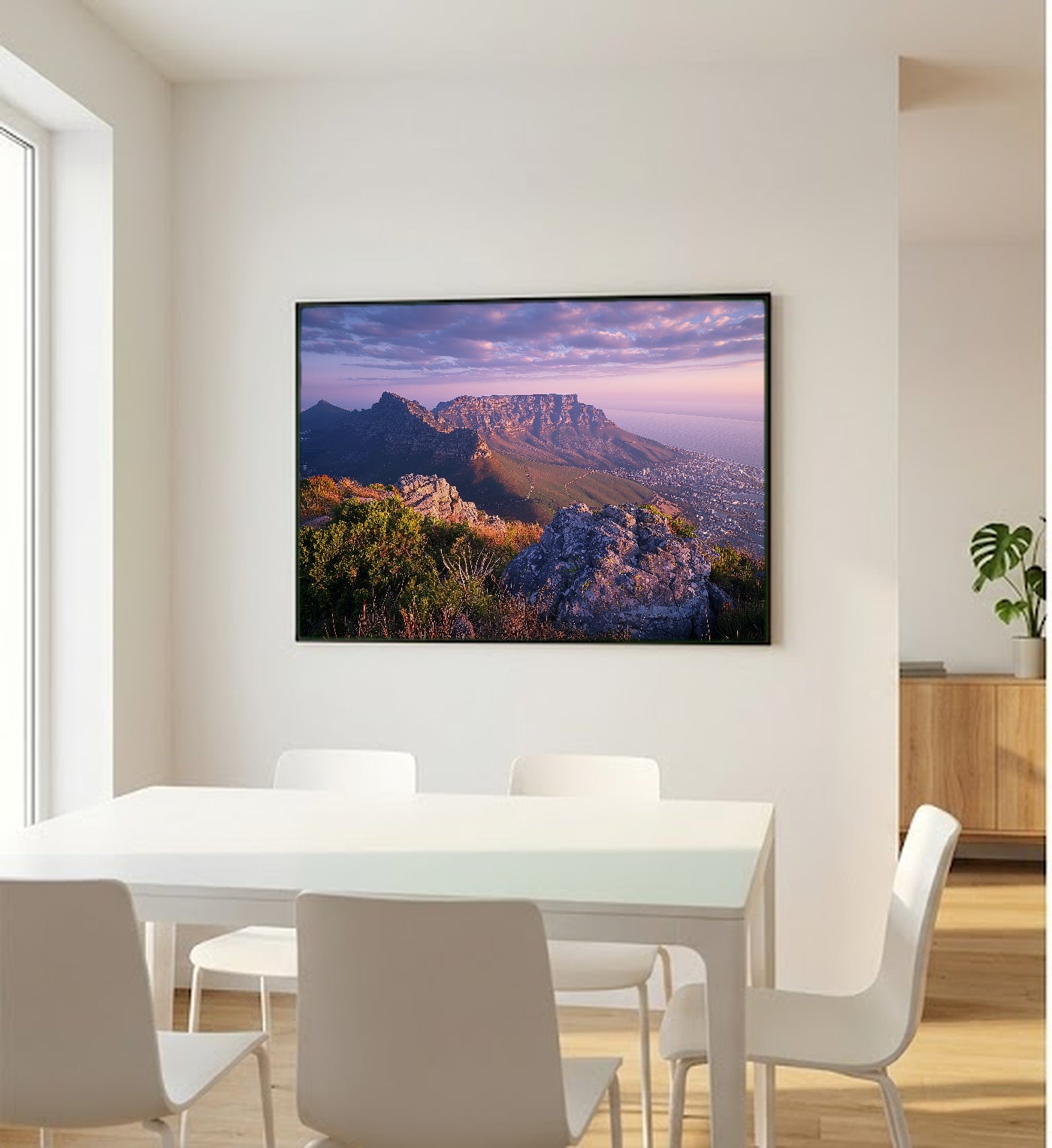 Cape Town Canvas Wall Art | Table Mountain South Africa Print, Landscape Decor, Coastal City, Stretched Canvas — south-africa-cape-town-bedroom-wall-art.jpg